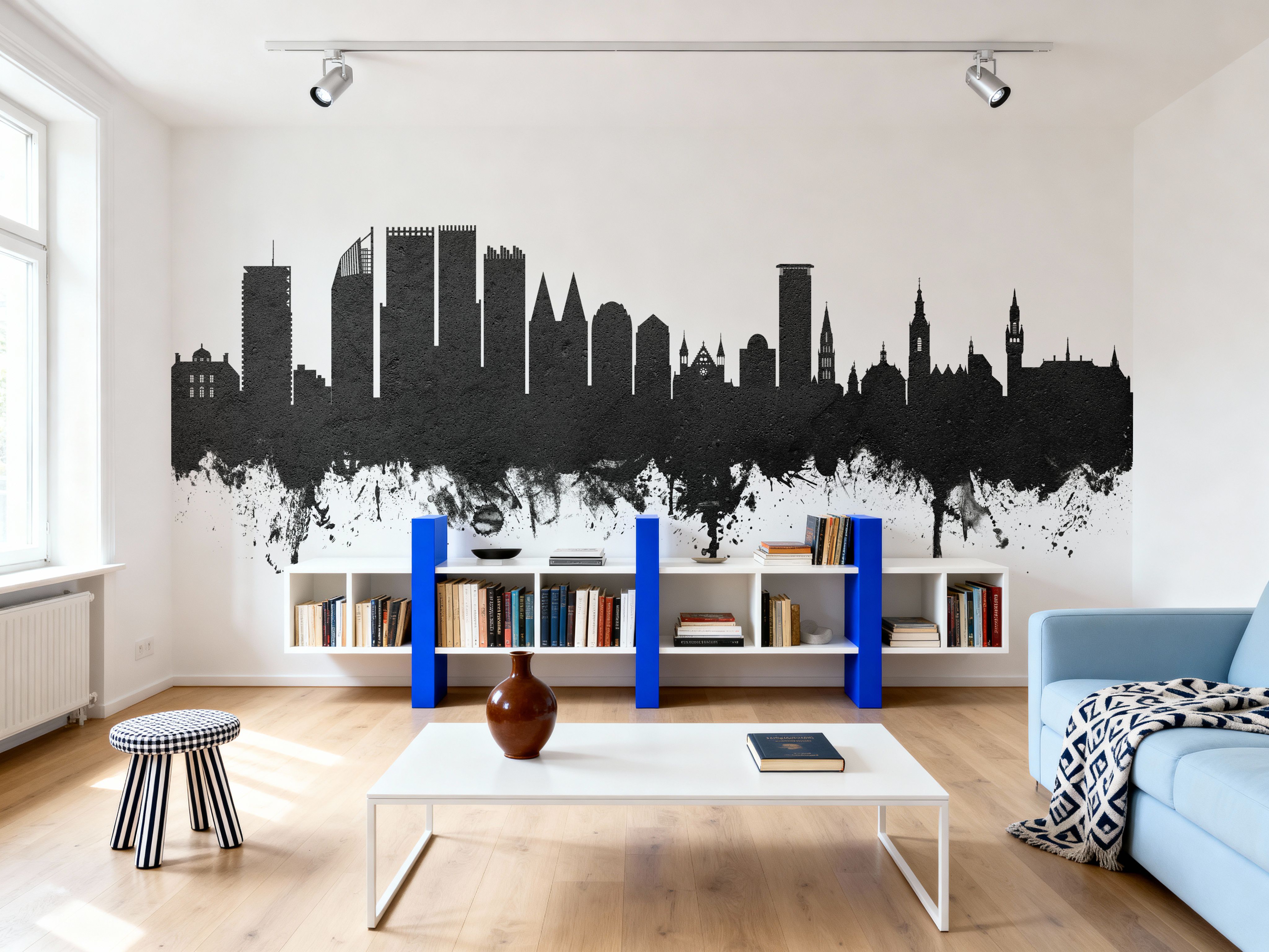 The Hauge Netherlands Skyline Black & White