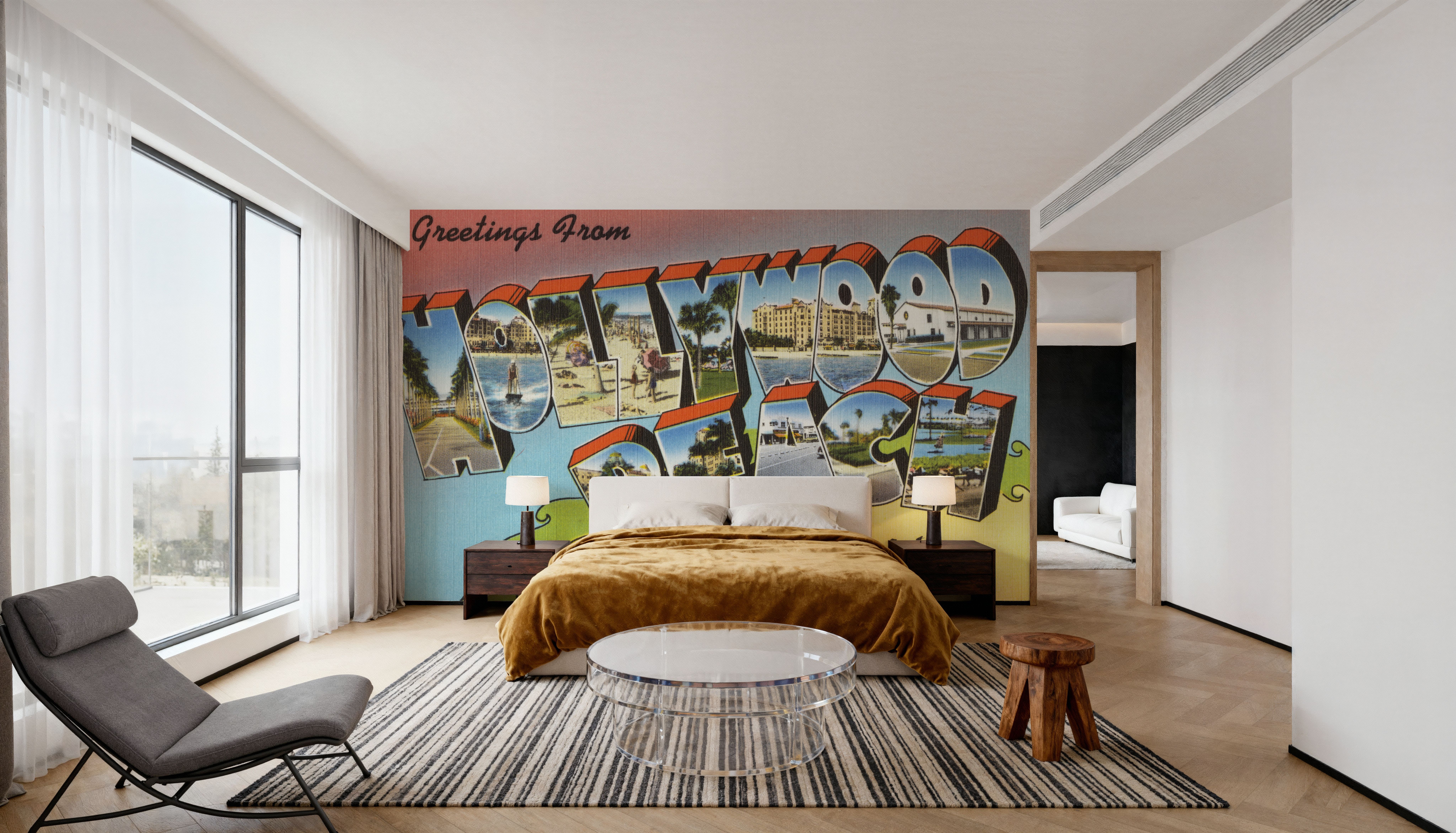 Greetings from Hollywood Beach - Screenprint Postcard