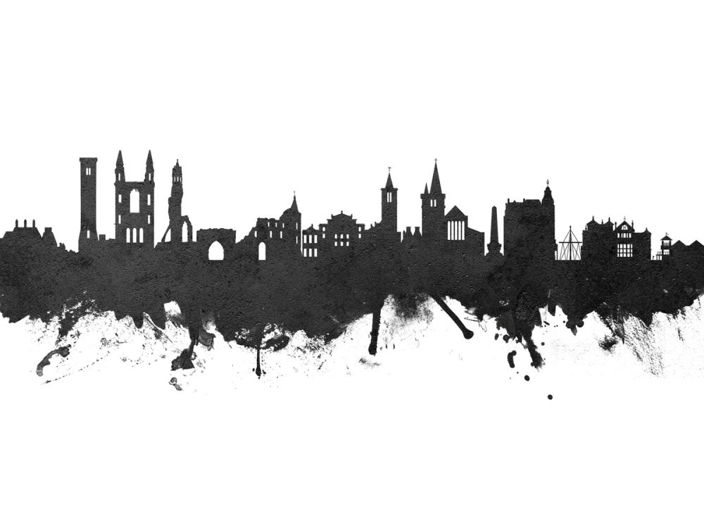 At Andrews Scotland Skyline Black & White