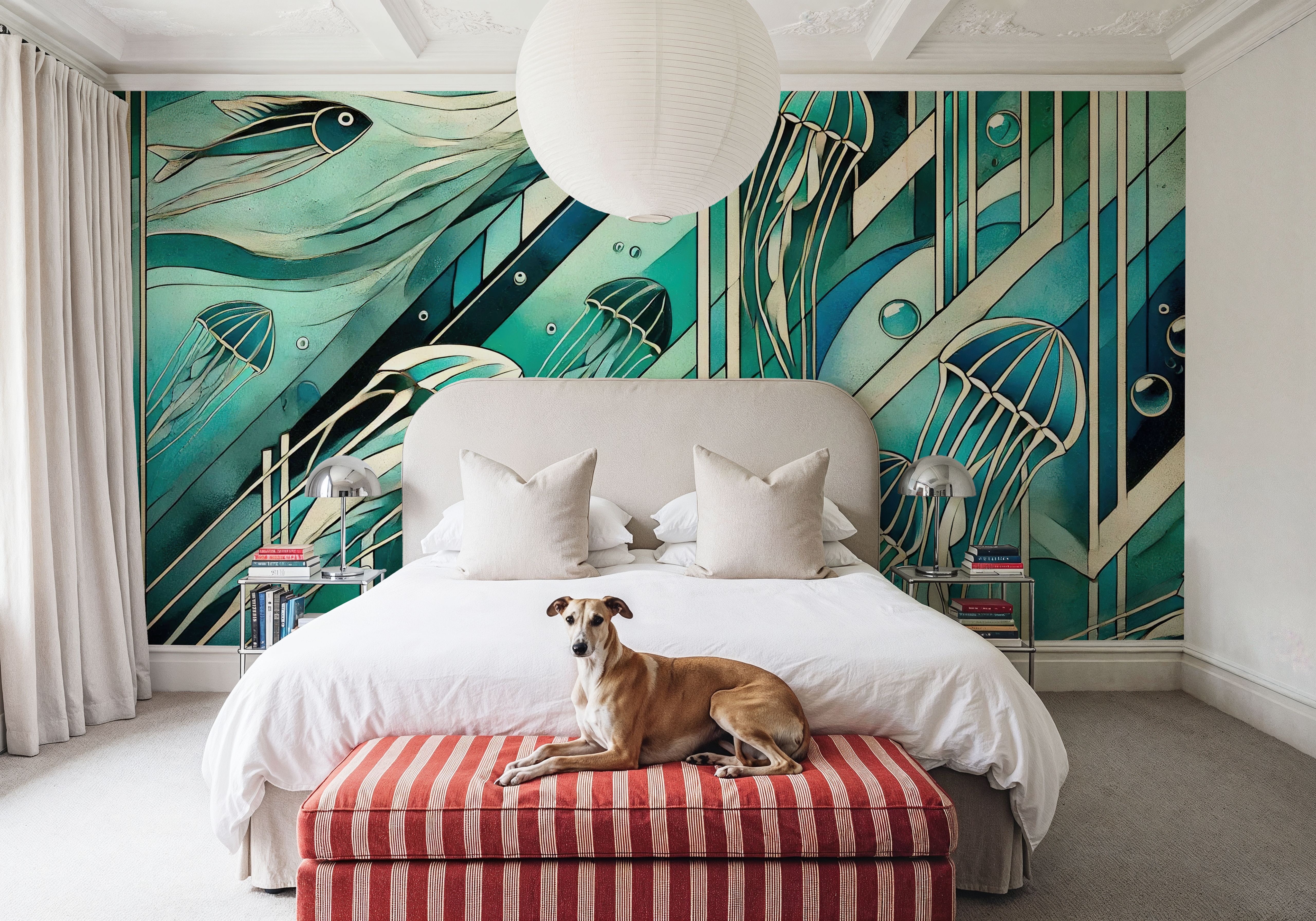 Oceanic Serenade Scene in Art Deco