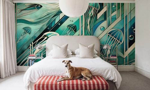 Oceanic Serenade Scene in Art Deco