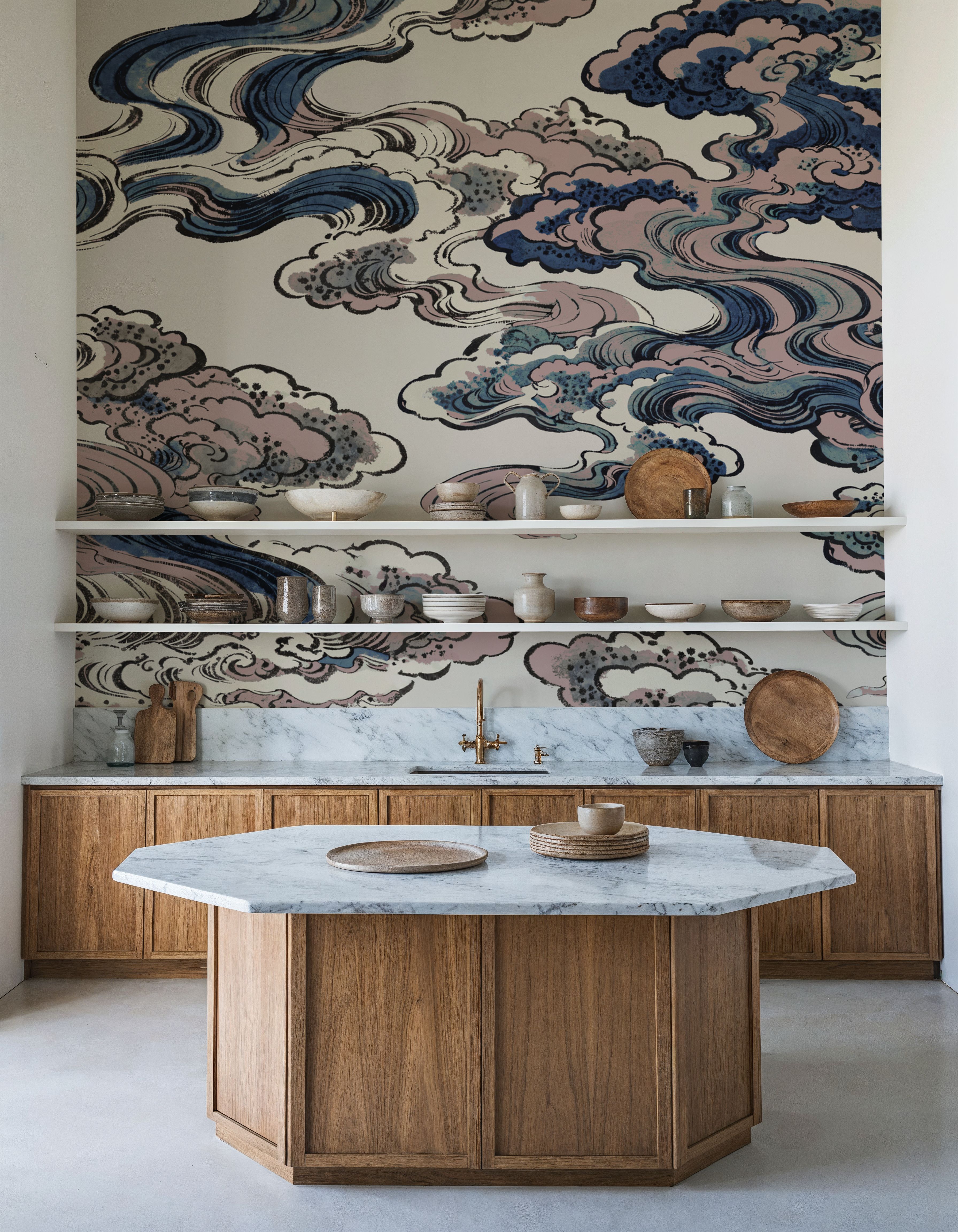 Ukiyo-e Clouds, Soft Pink