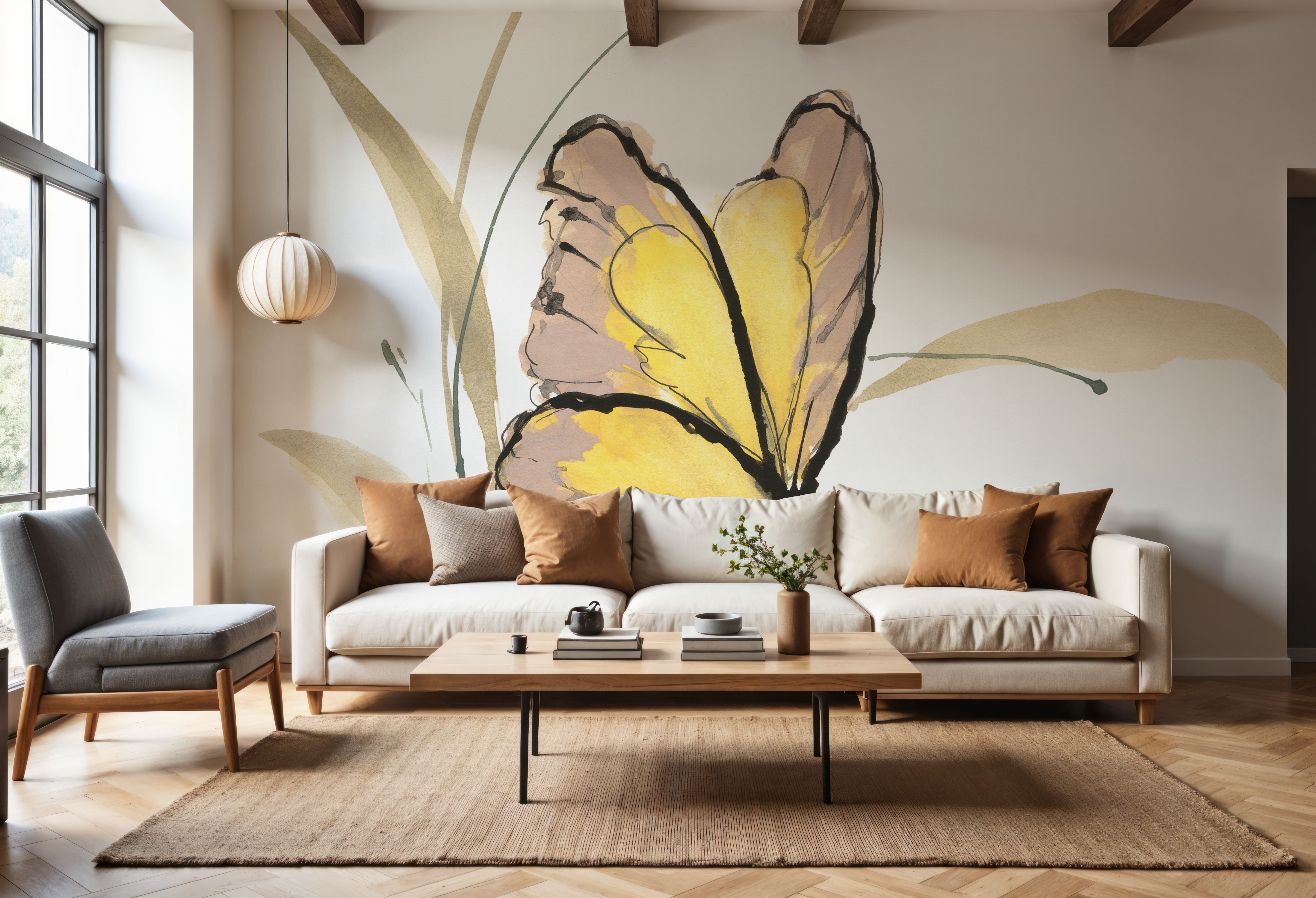 Butterfly Yellow I, Behang