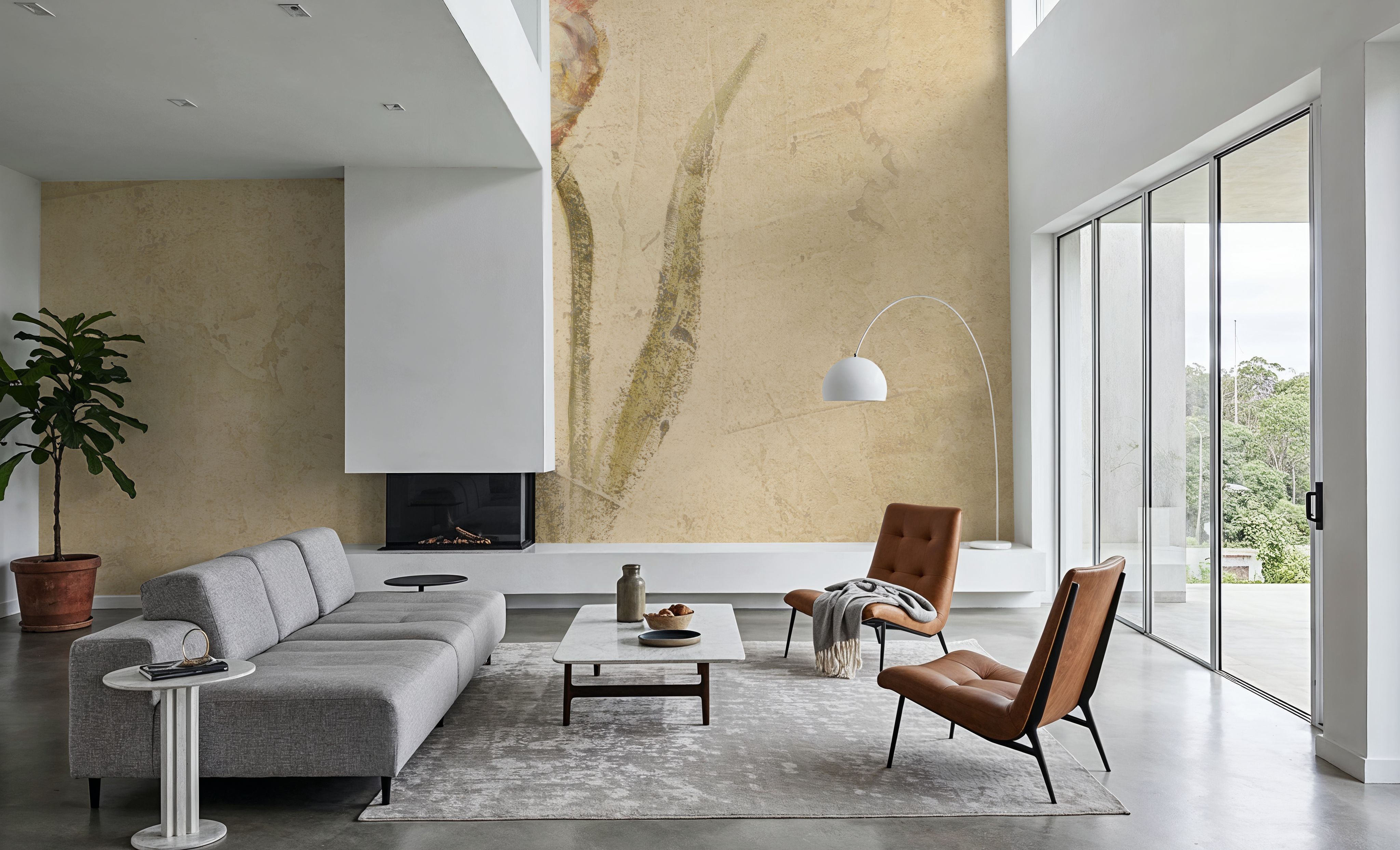 Wall Mural - May Wonder Tulip - Chintz Floral mural wallpaper - Yellow - Bedroom - Wallism US - Premium, Textured or Peel & Stick