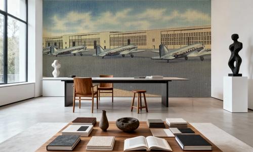 Greetings from American Airport - Screenprint Postcard