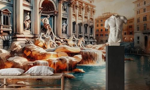 Watercolor Trevi Fountain Rome