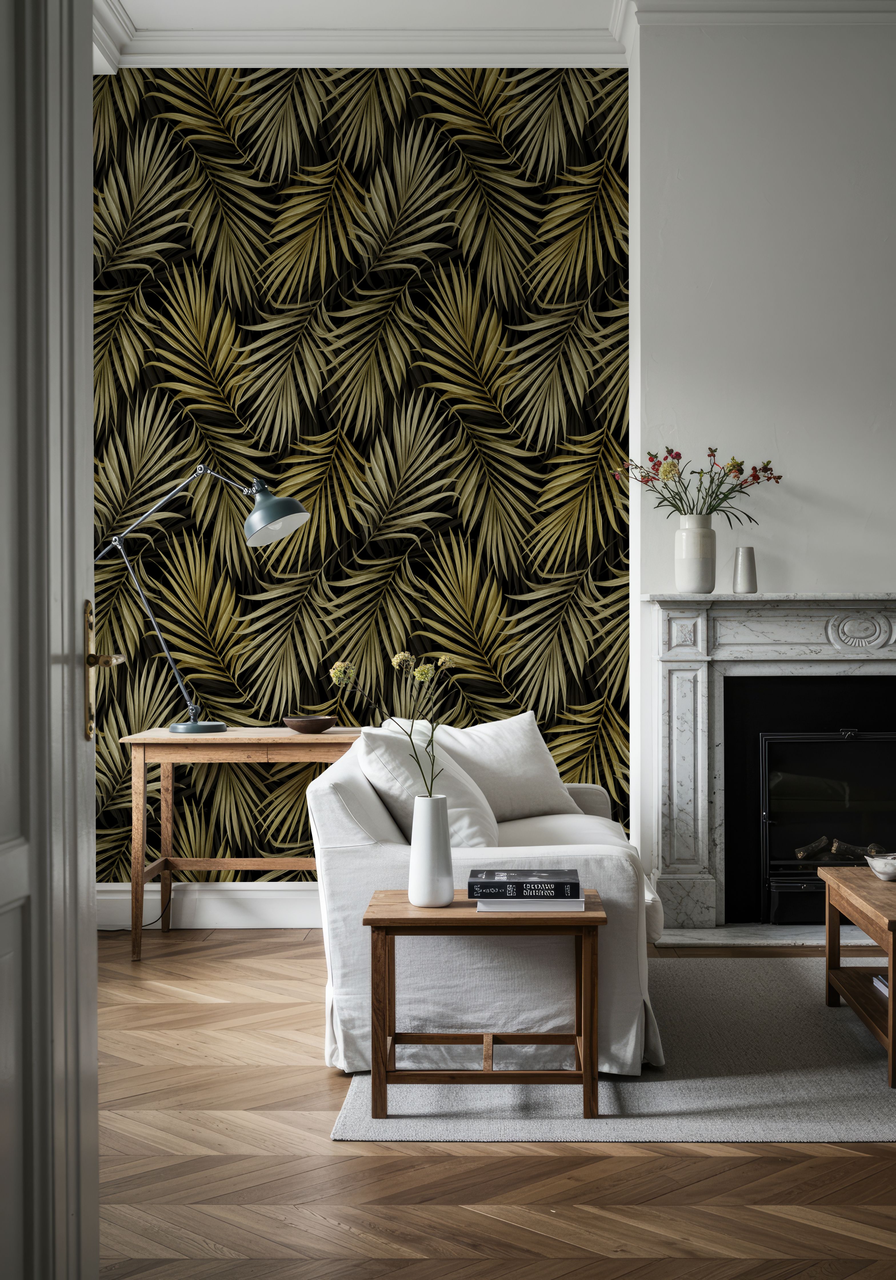 Bright Palms Pattern, Yellow