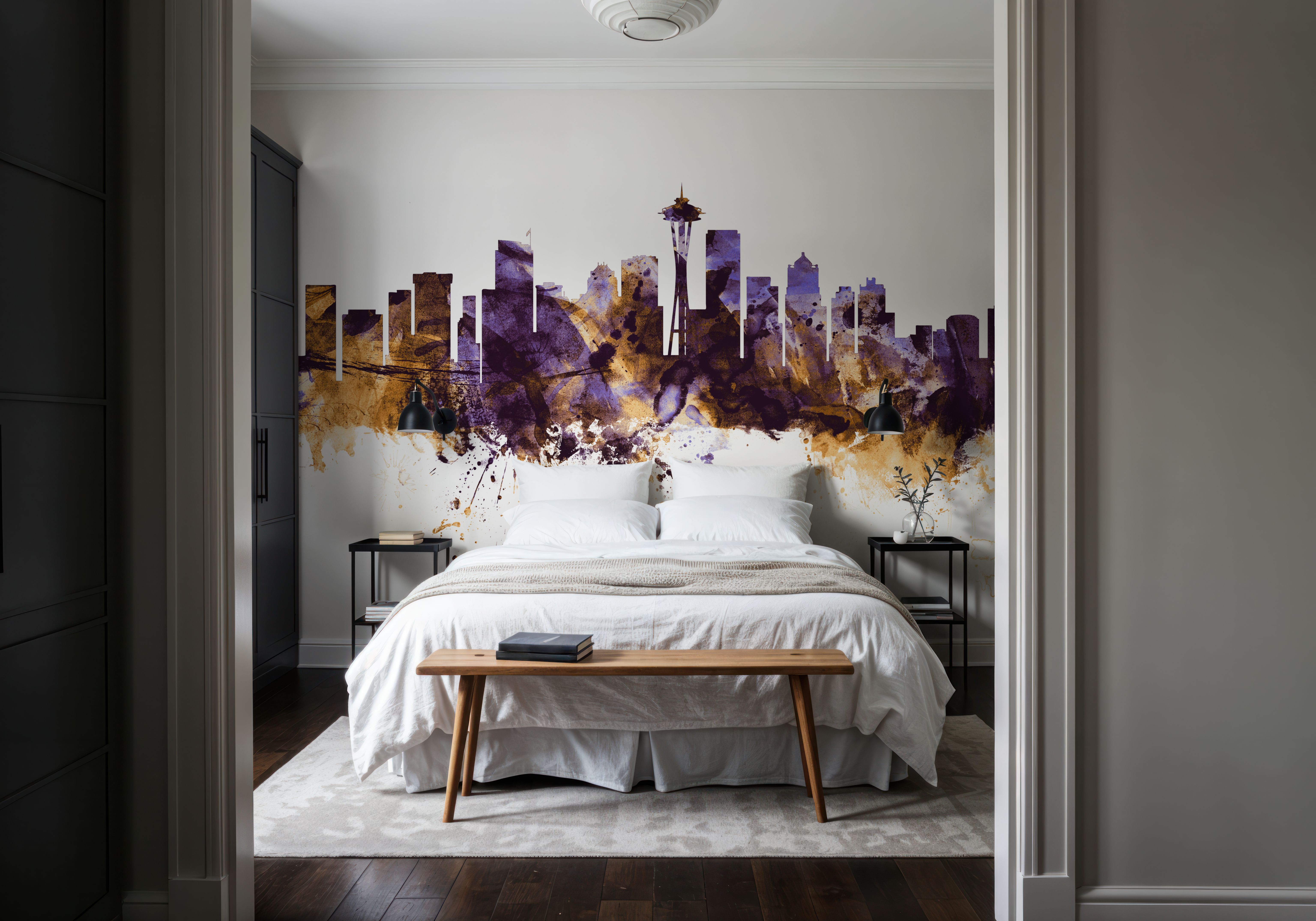 Seattle Skyline Purple & Gold