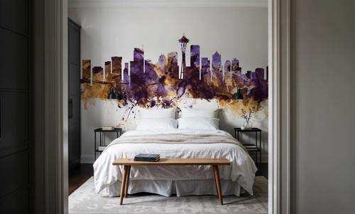 Seattle Skyline Purple & Gold