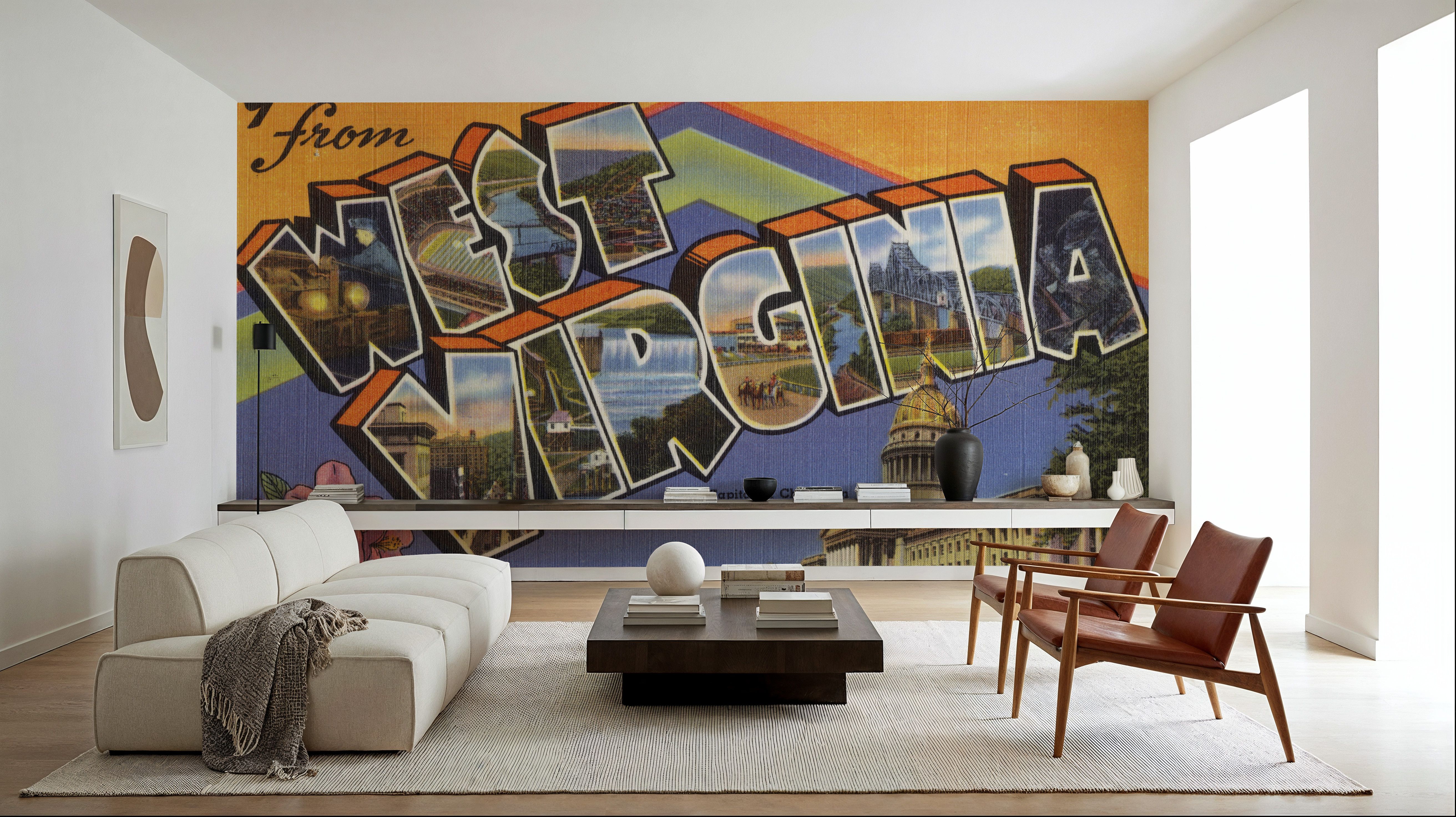 Greetings from West Virginia - Screenprint Postcard