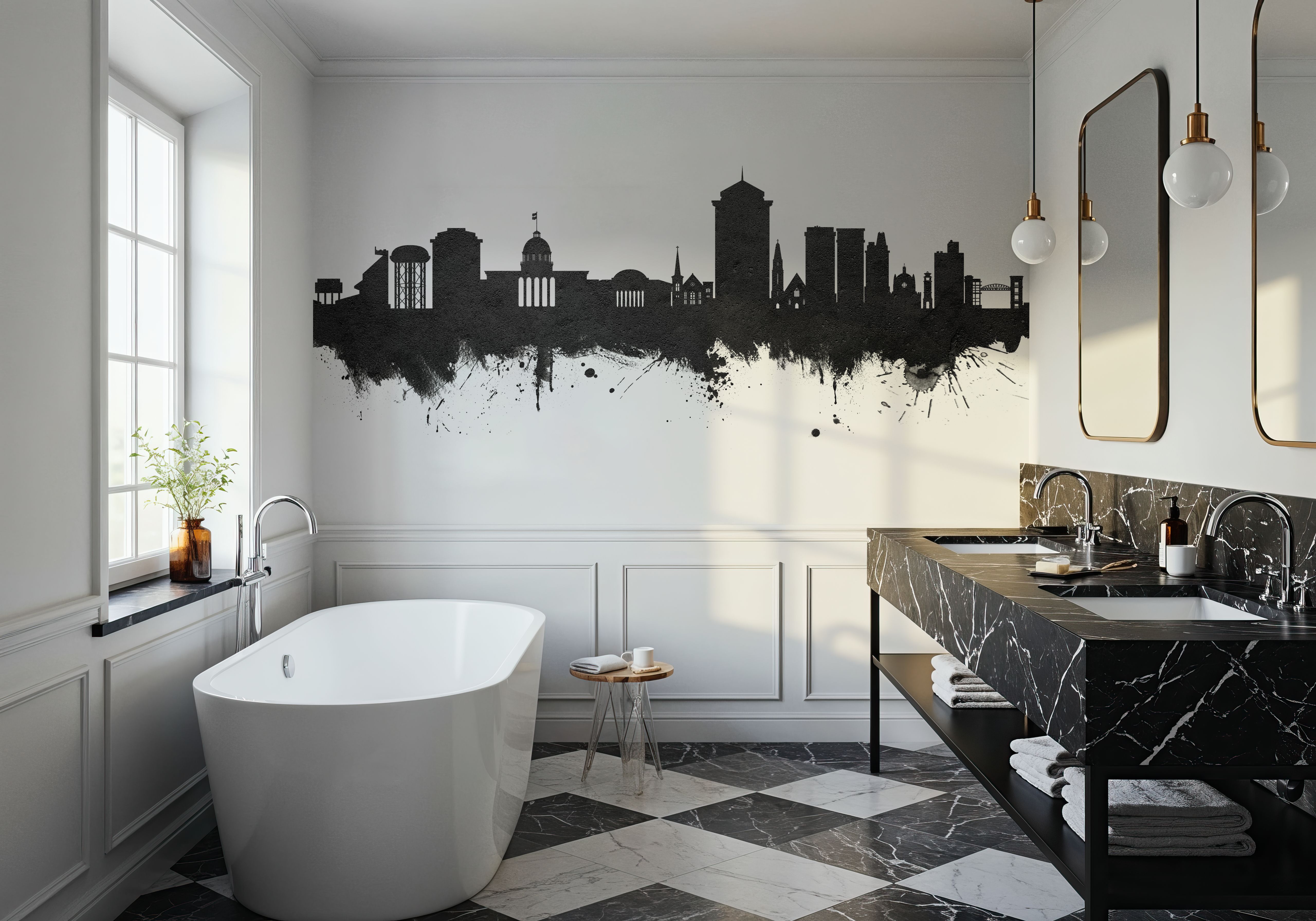 Montgomery Alabama Skyline Black & White