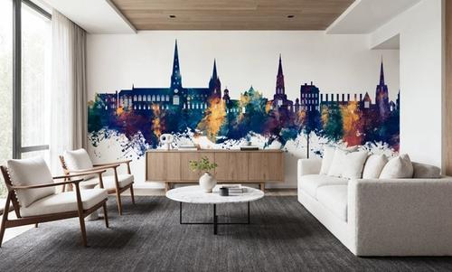 Lichfield England Skyline Blue & Bronze