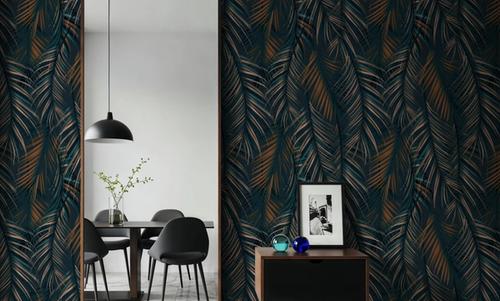 Swaying Palm Leaves, Teal