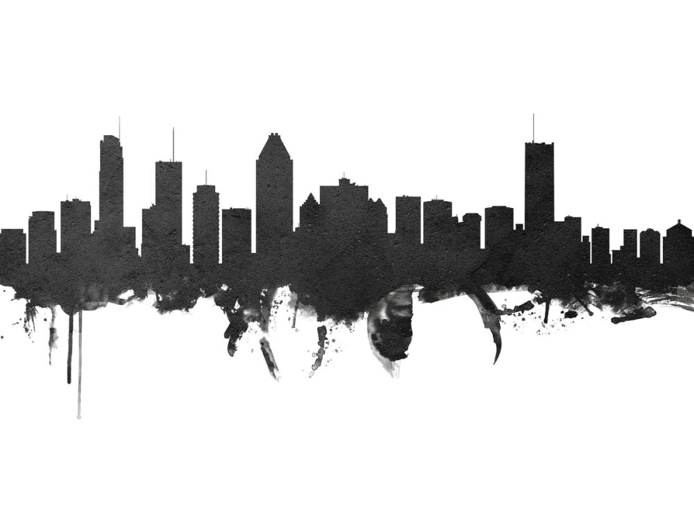 Montreal Canada Skyline Black & White