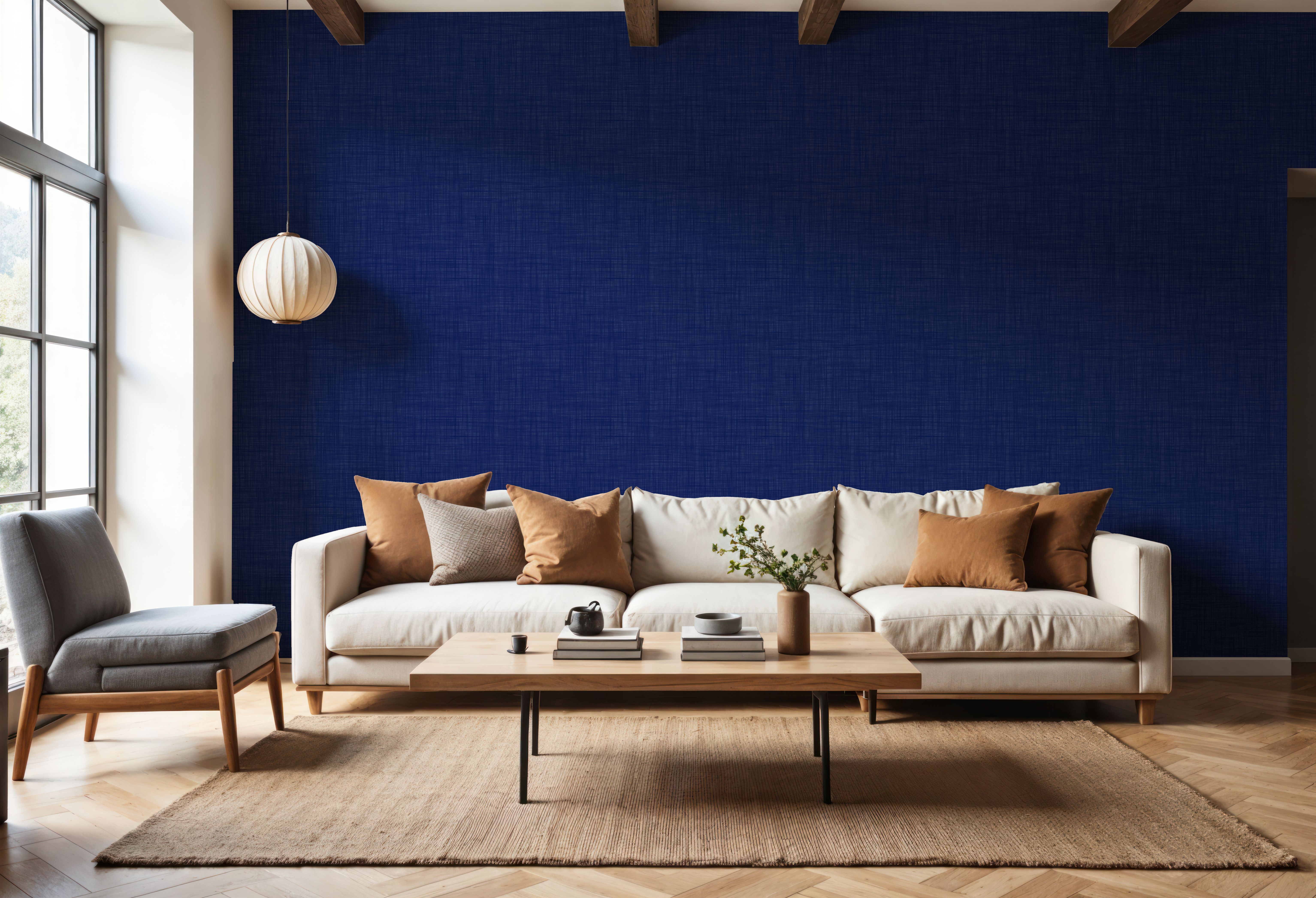 Mottled Linen Effect, Royal Blue