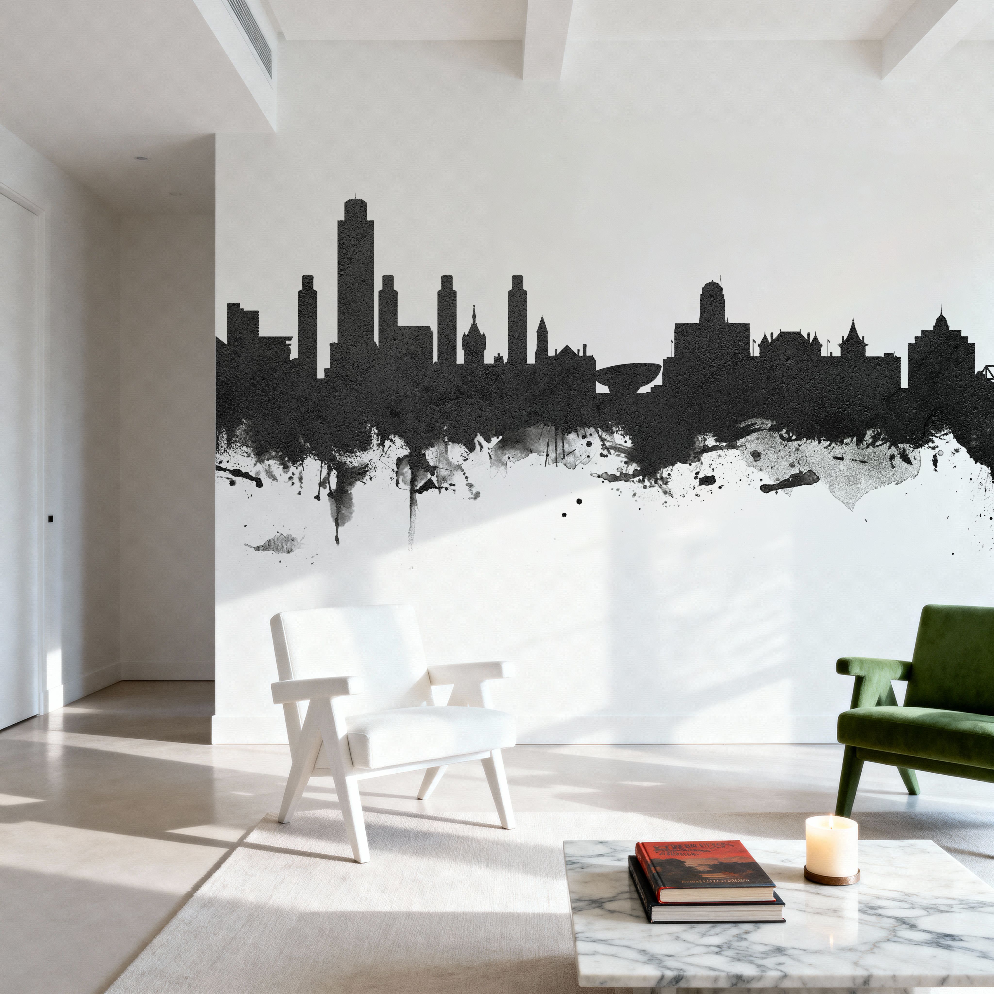 Albany New York Skyline Black & White