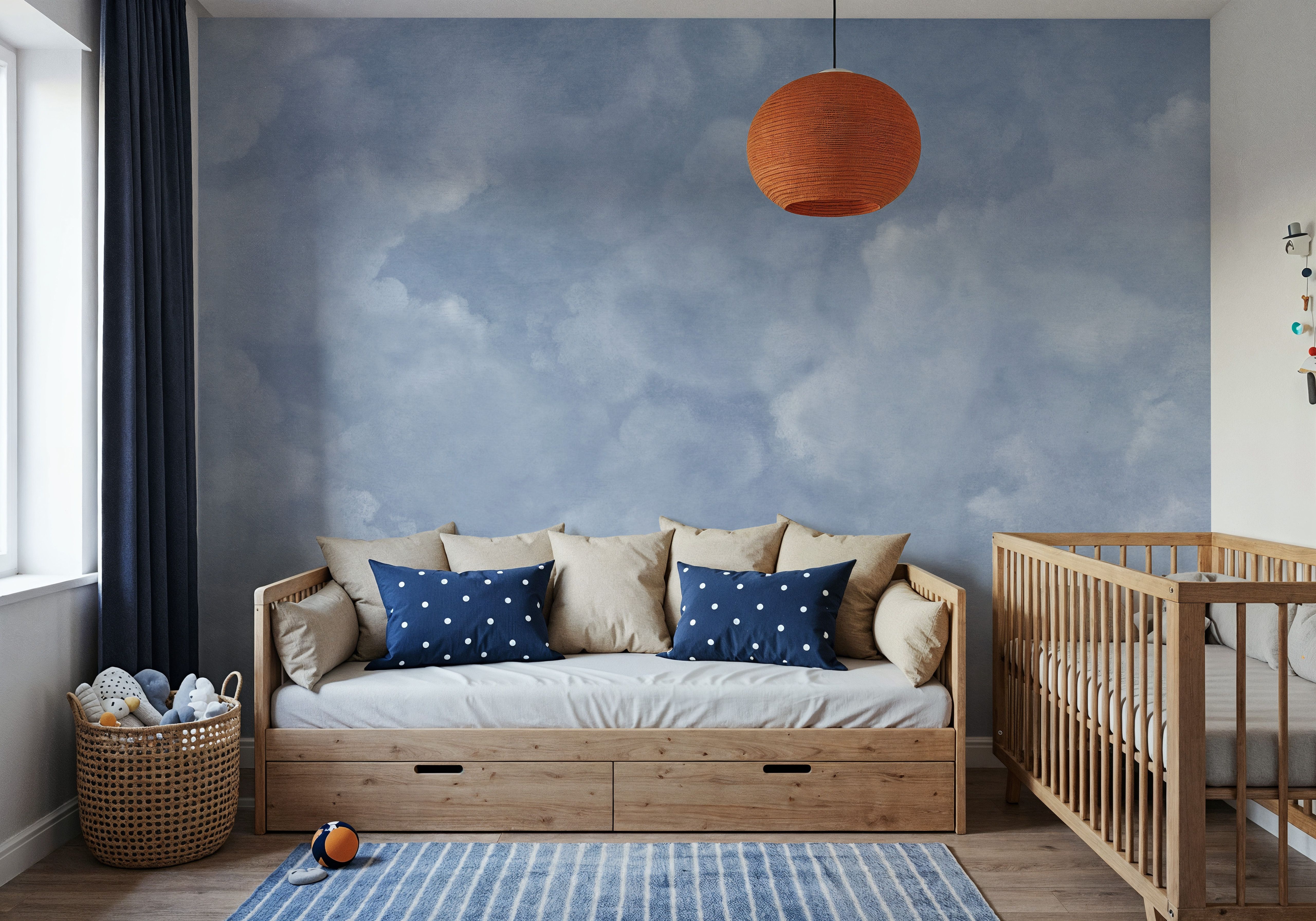 Painted Dreamy Clouds, Blues, Wallpaper