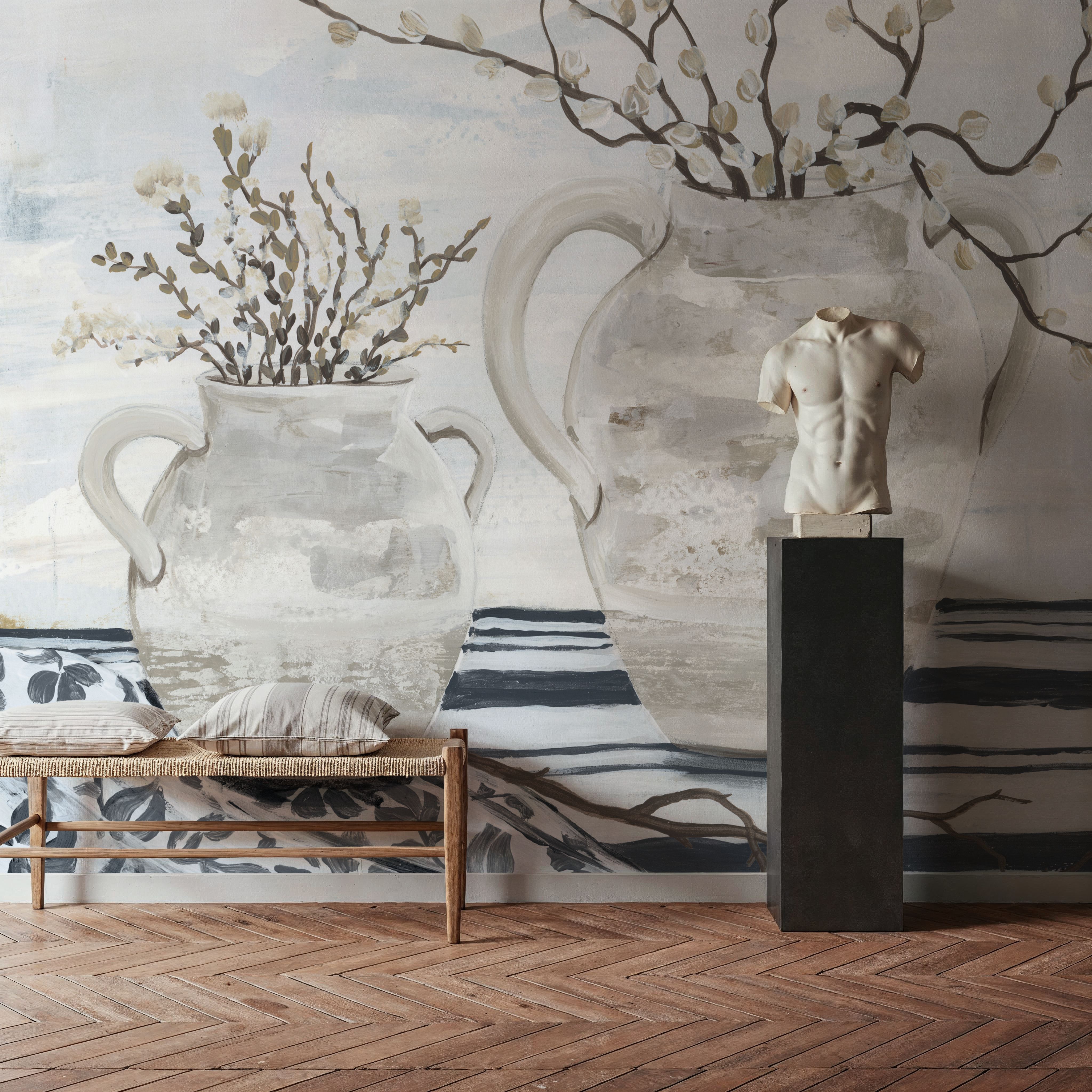 Chantilly Cottage Jugs B&W