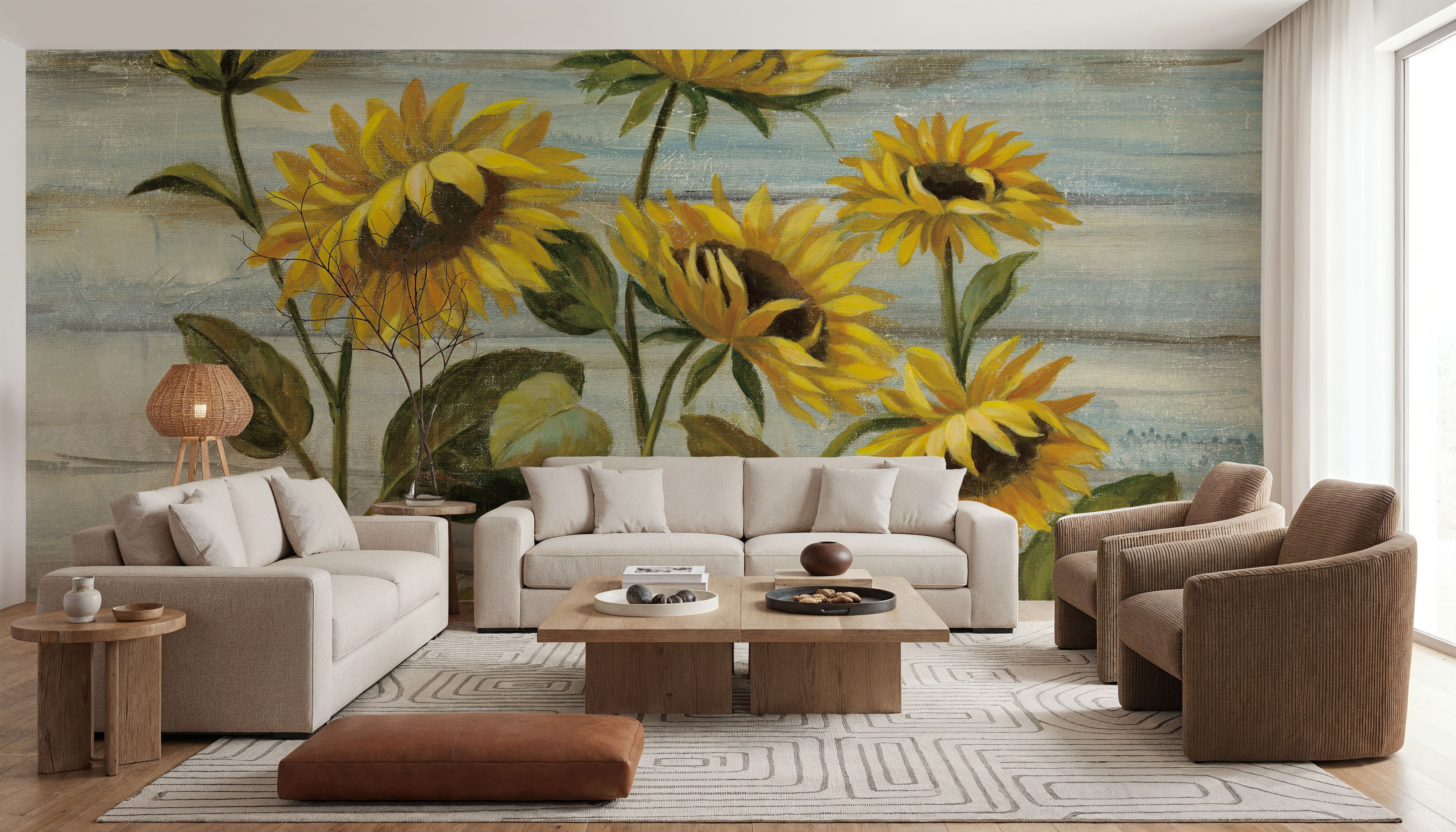 Cottage Sunflowers, Wallpaper