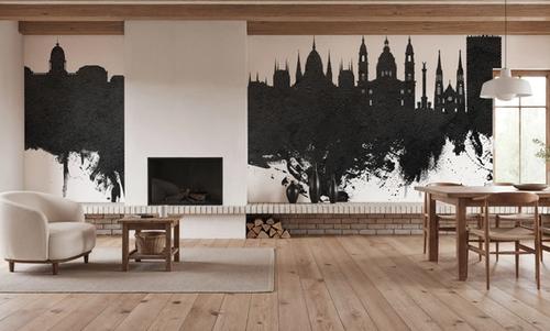 Budapest Skyline Black & White
