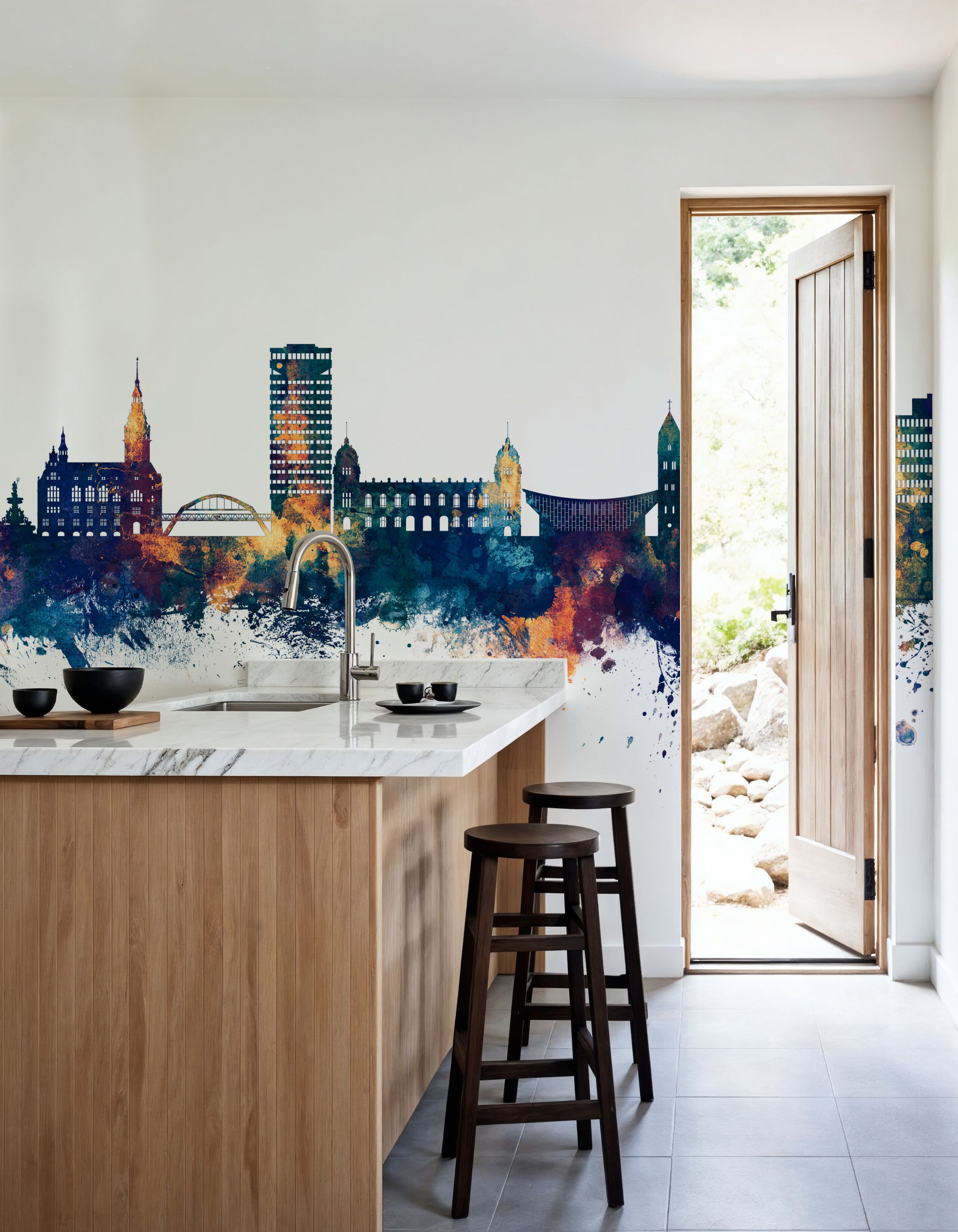 Wuppertal Germany Skyline Blue & Bronze