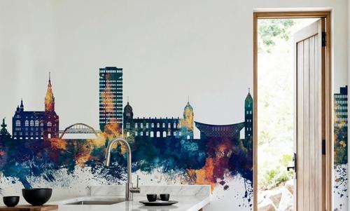 Wuppertal Germany Skyline Blue & Bronze
