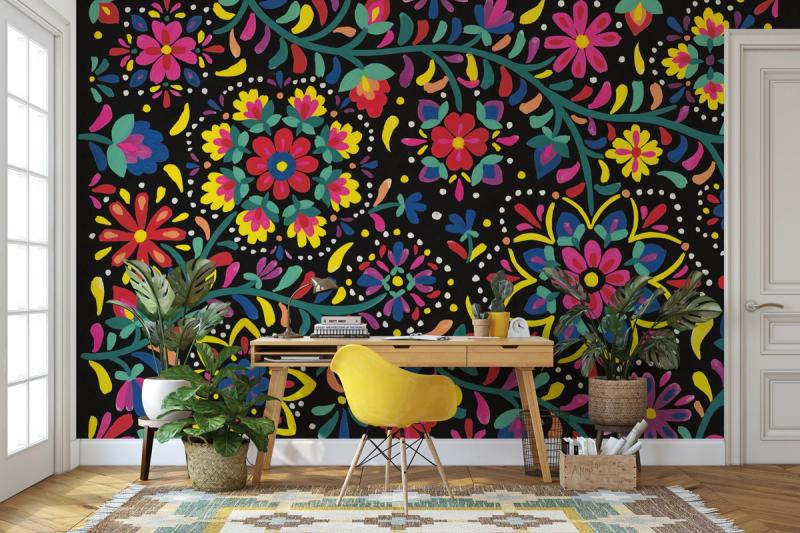 Floral Fiesta I wallpaper mural 100% PVC-free and non-toxic