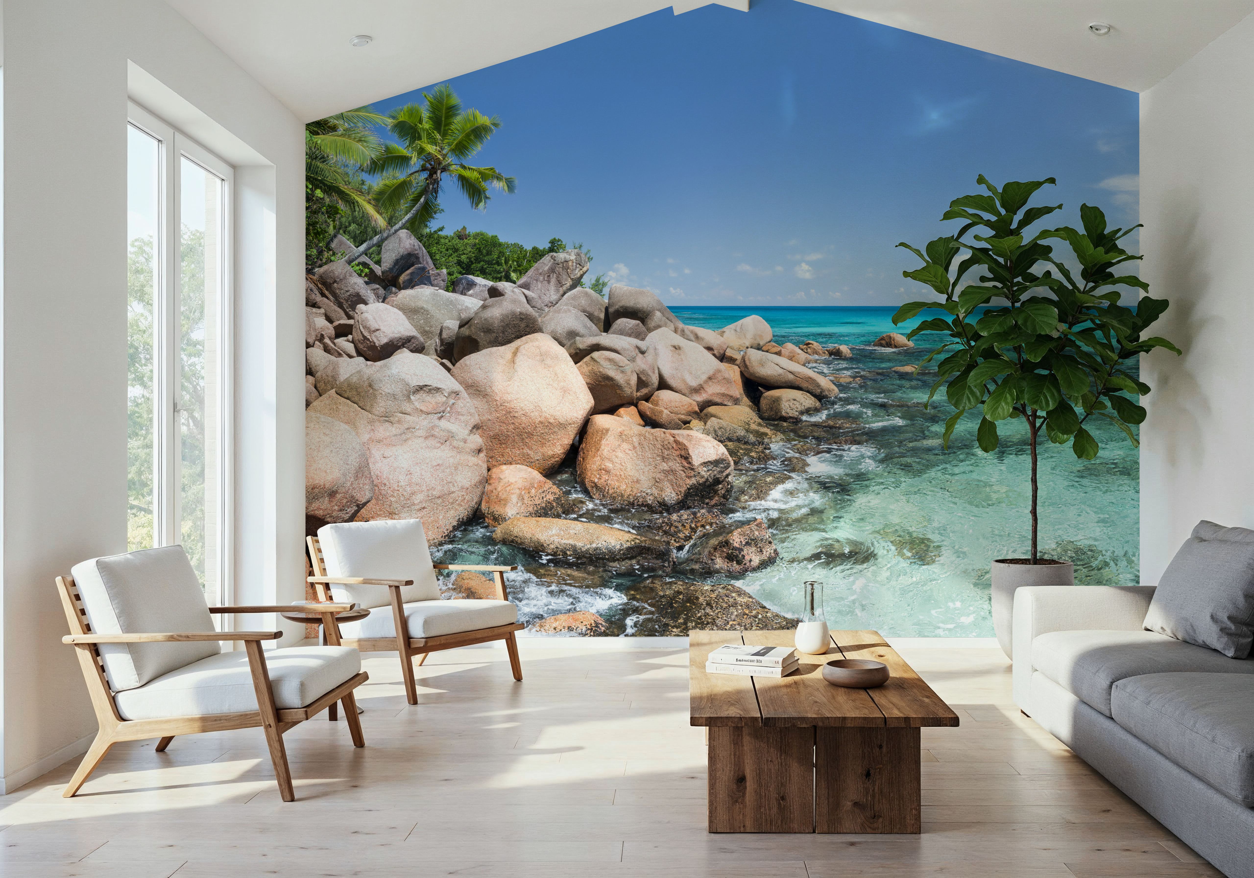 Anse Lazio, Papel pintado