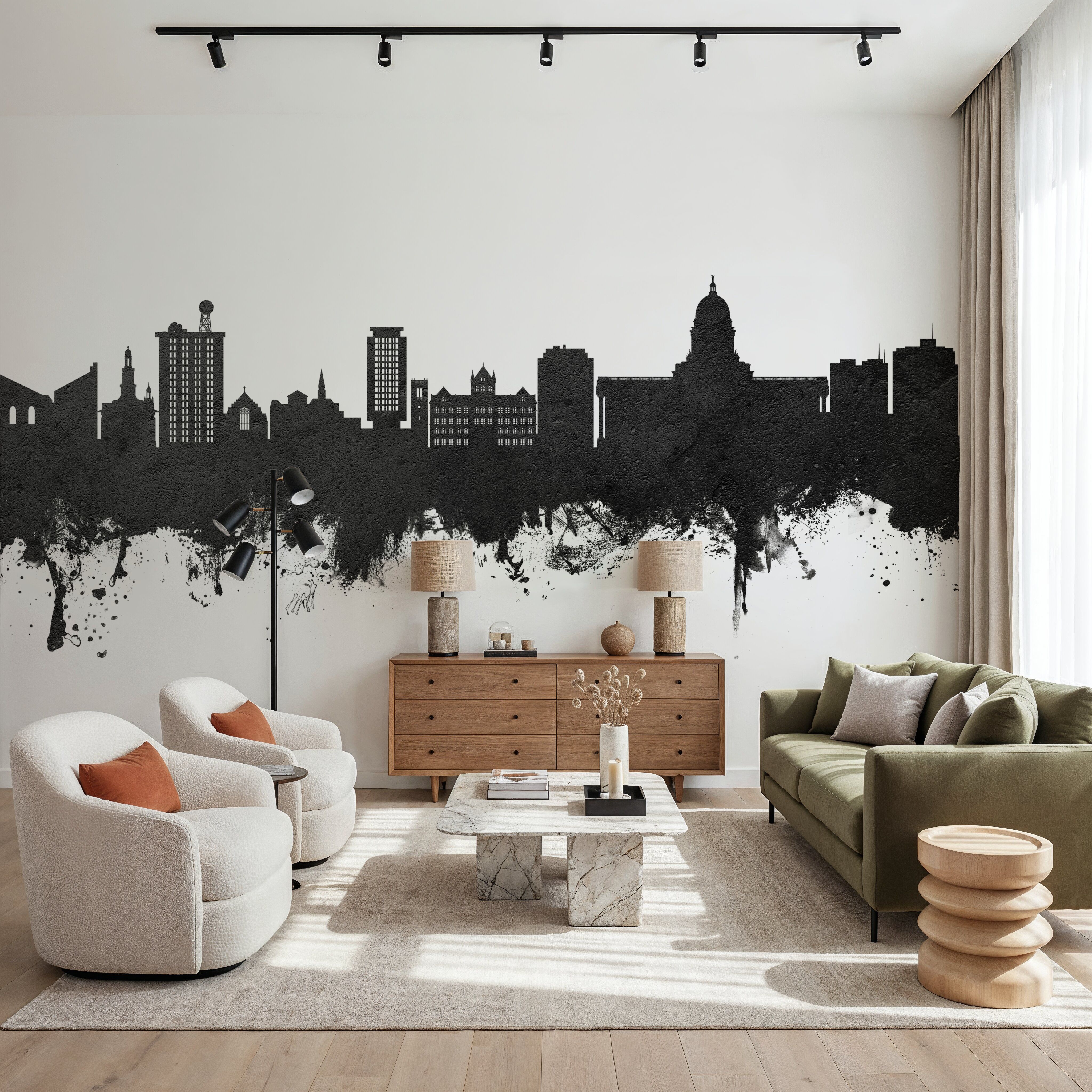 Madison Wisconsin Skyline Black & White