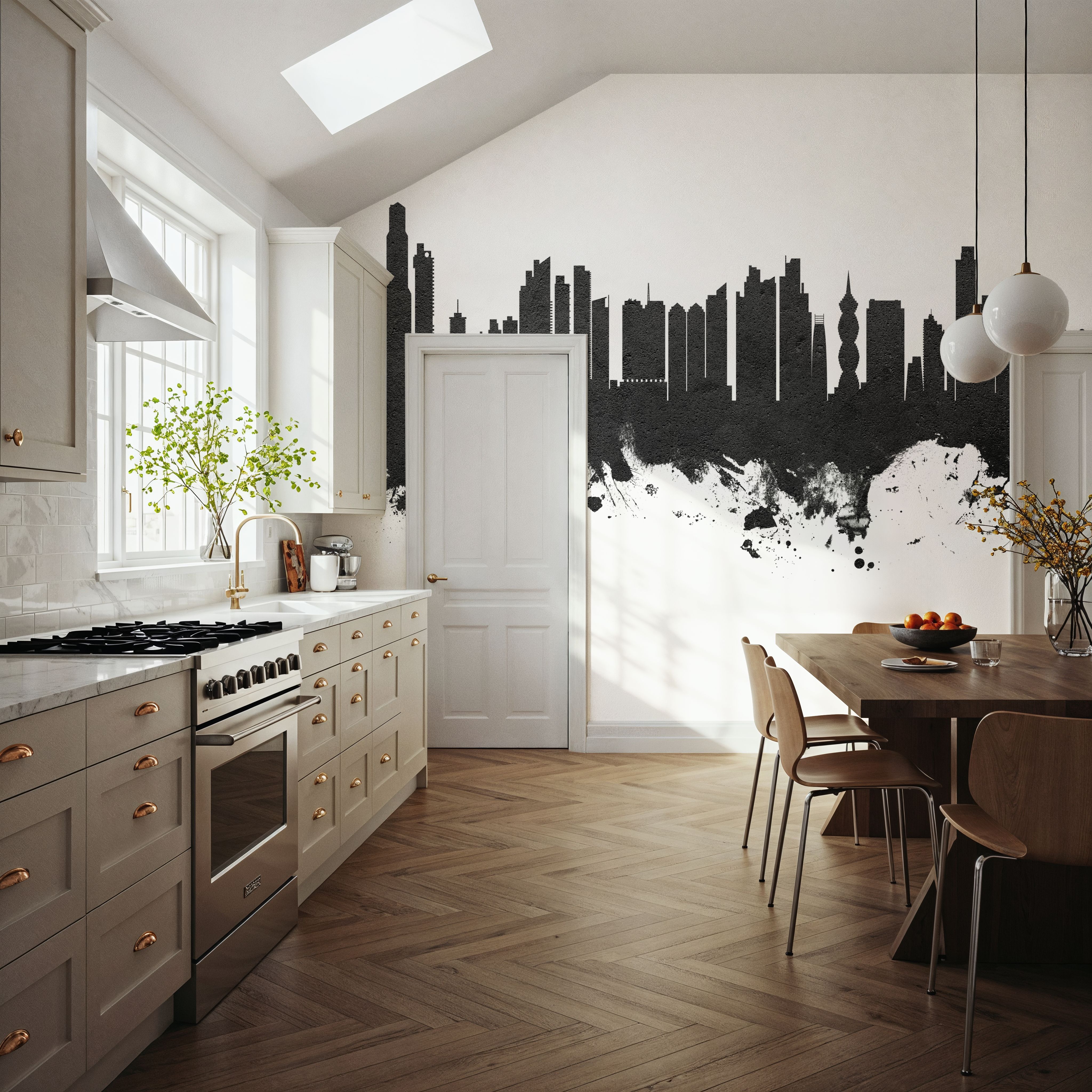 Panama City Skyline Black & White