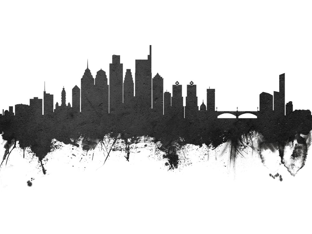 Philadelphia Skyline Black & White