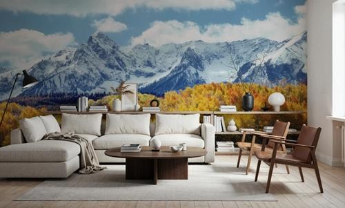 Misty Autumn Peaks Blue