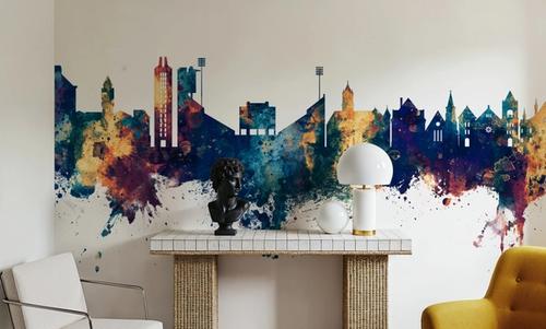 Lawrence Kansas Skyline Blue & Bronze