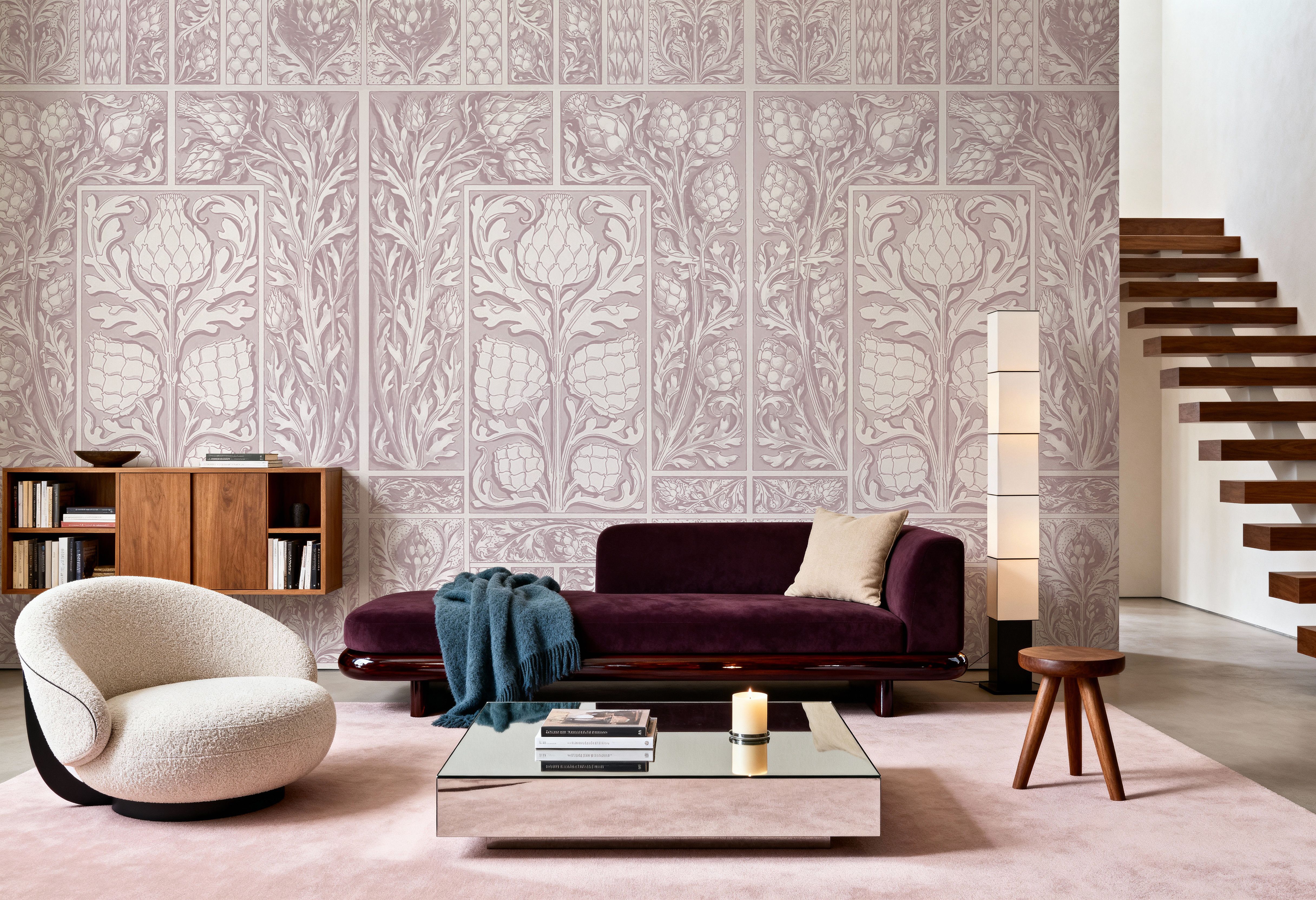 Clear Thistle Wall Red