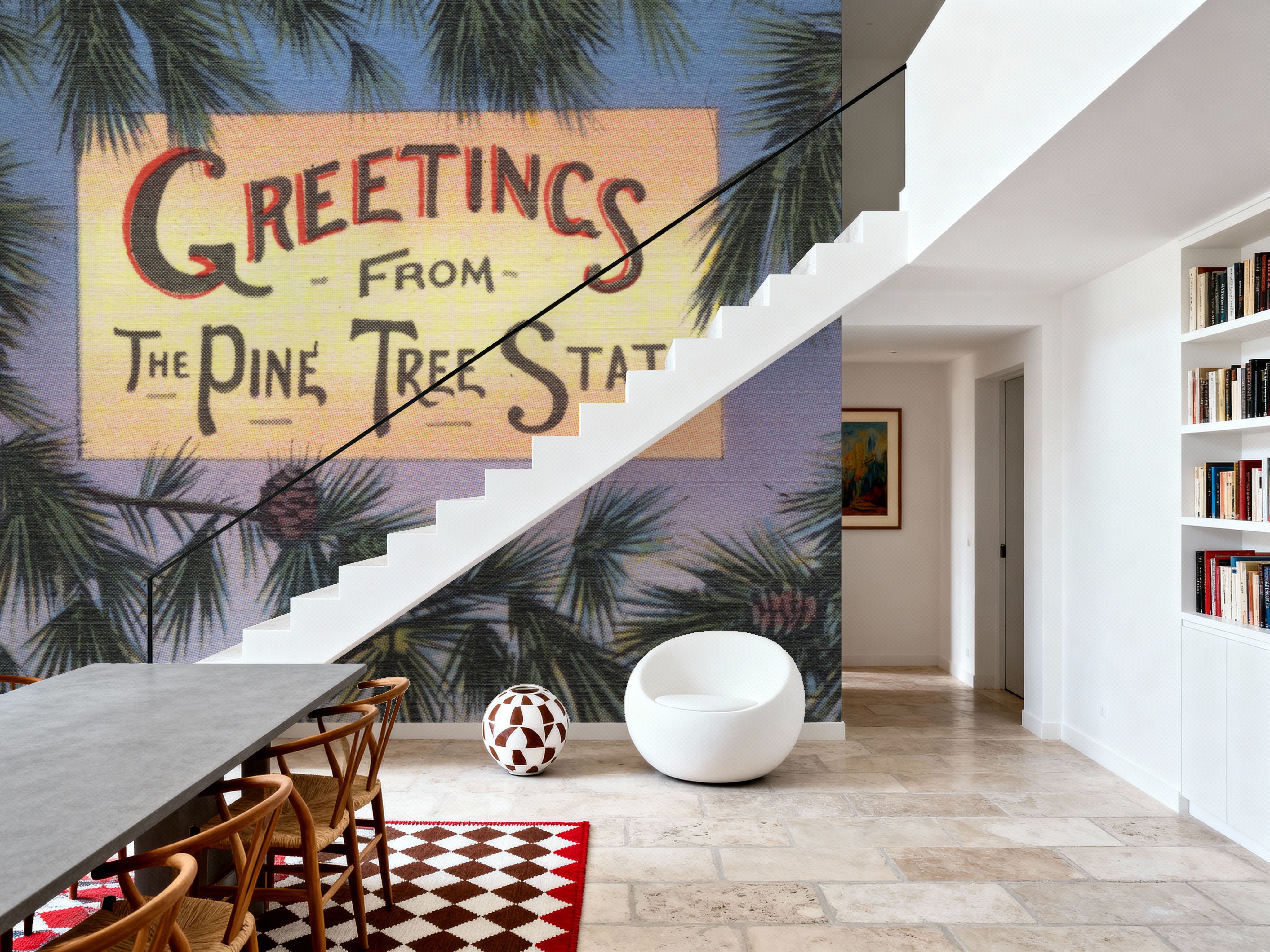 Greetings from Pine Tree State - Screenprint Postcard