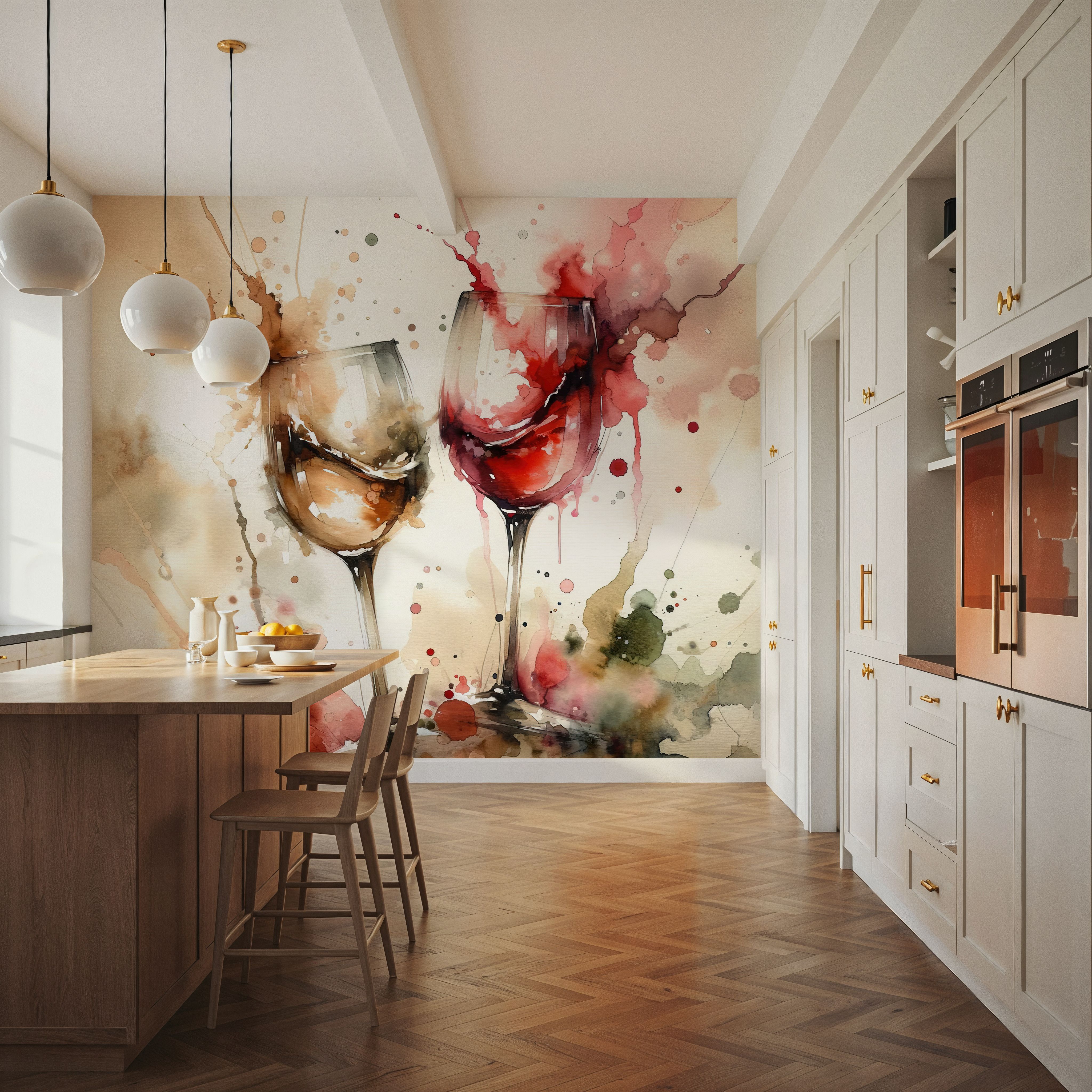 A Toast in Abstract Watercolor Elegance