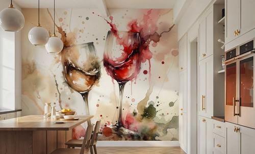 A Toast in Abstract Watercolor Elegance
