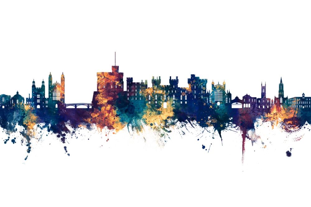Windsor England Skyline Blue & Bronze