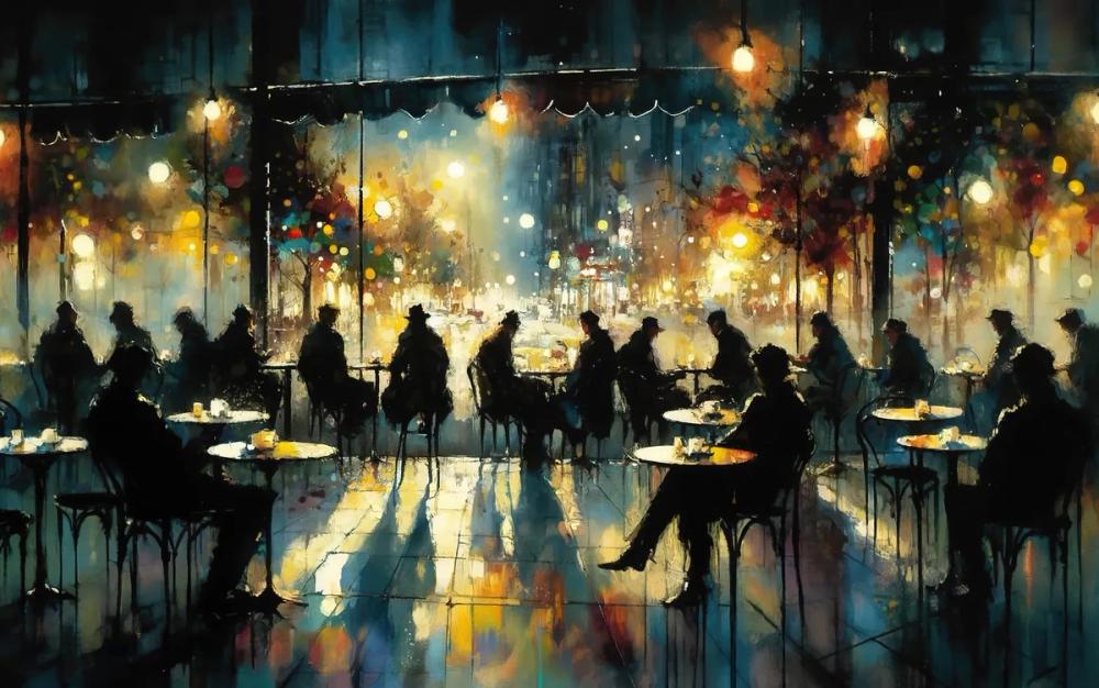 Whispers of Light in a Watercolor Night