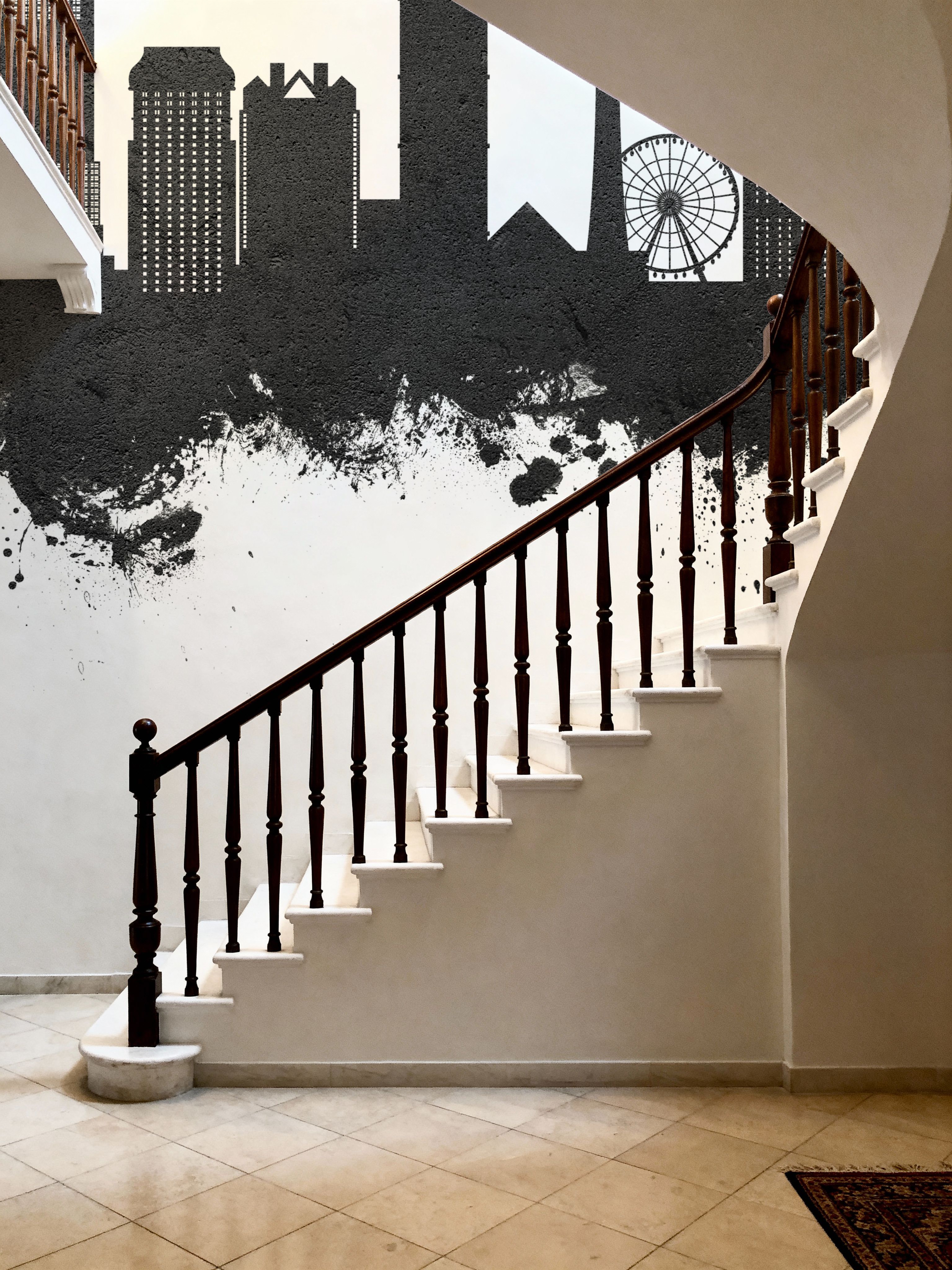 Niagara Falls Skyline Black & White