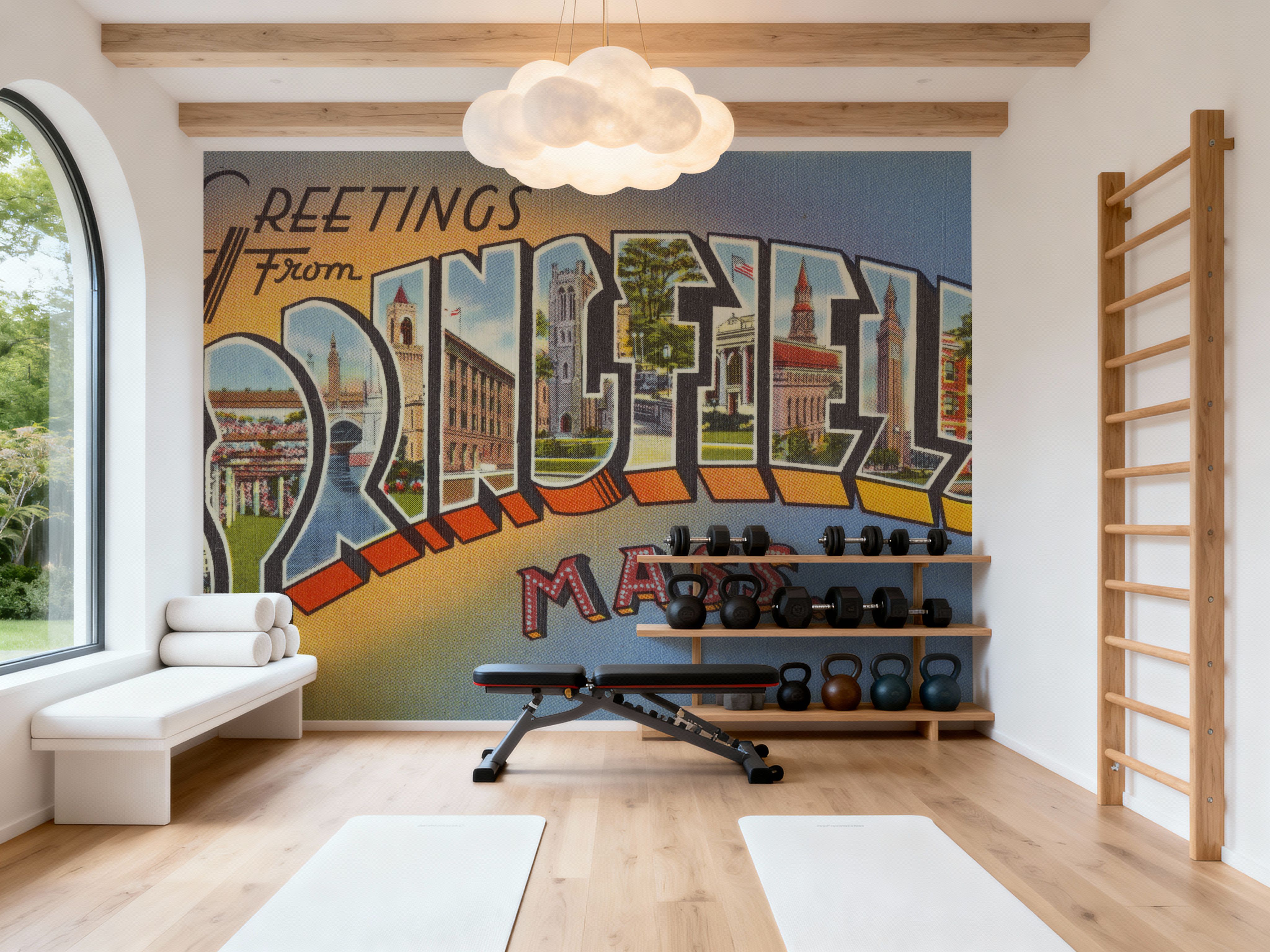 Greetings from Springfield Mass. - Screenprint Postcard