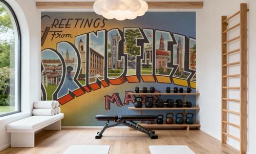 Greetings from Springfield Mass. - Screenprint Postcard