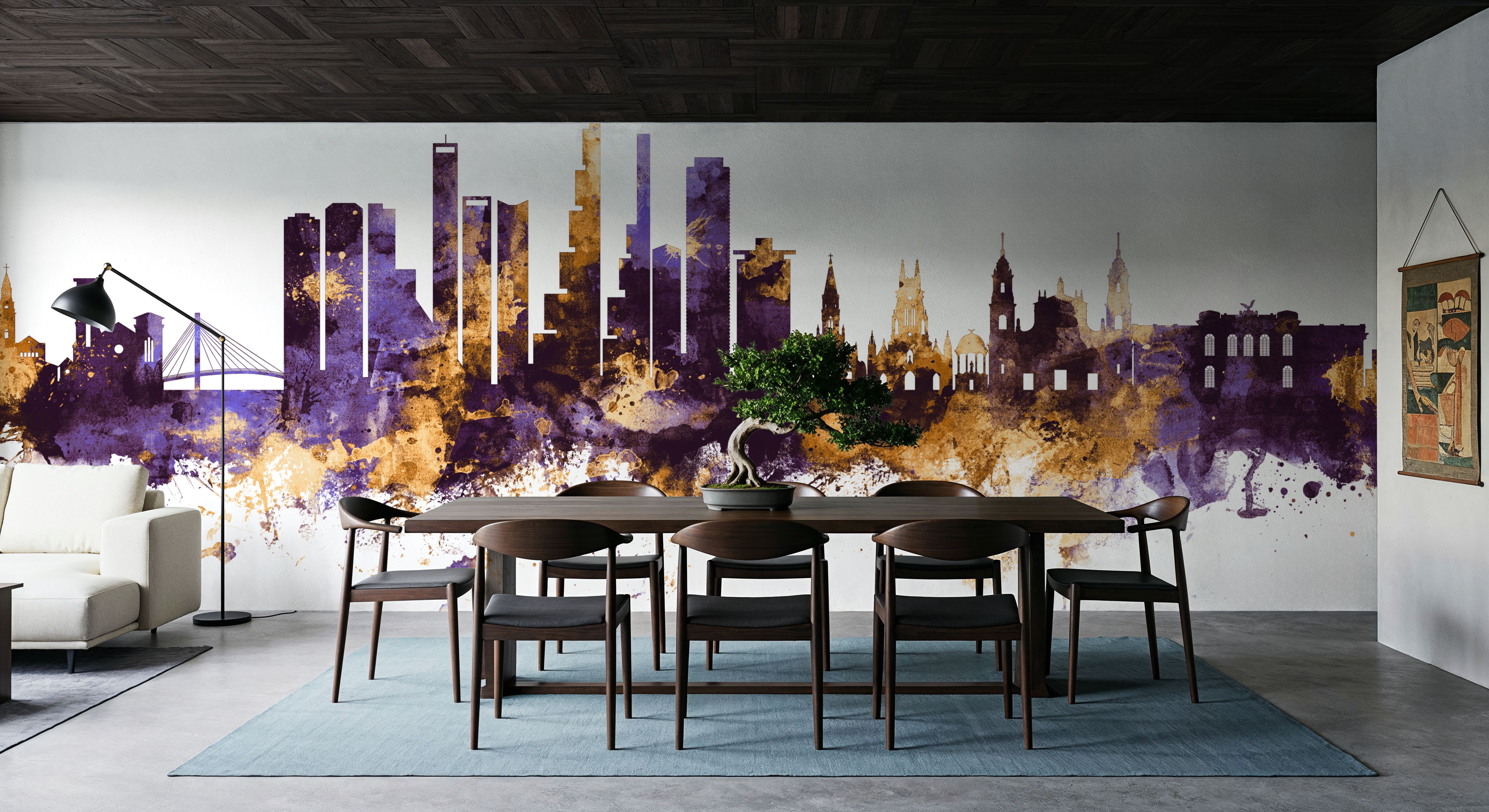 Bogotá Colombia Skyline Purple & Gold