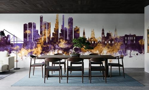 Bogotá Colombia Skyline Purple & Gold