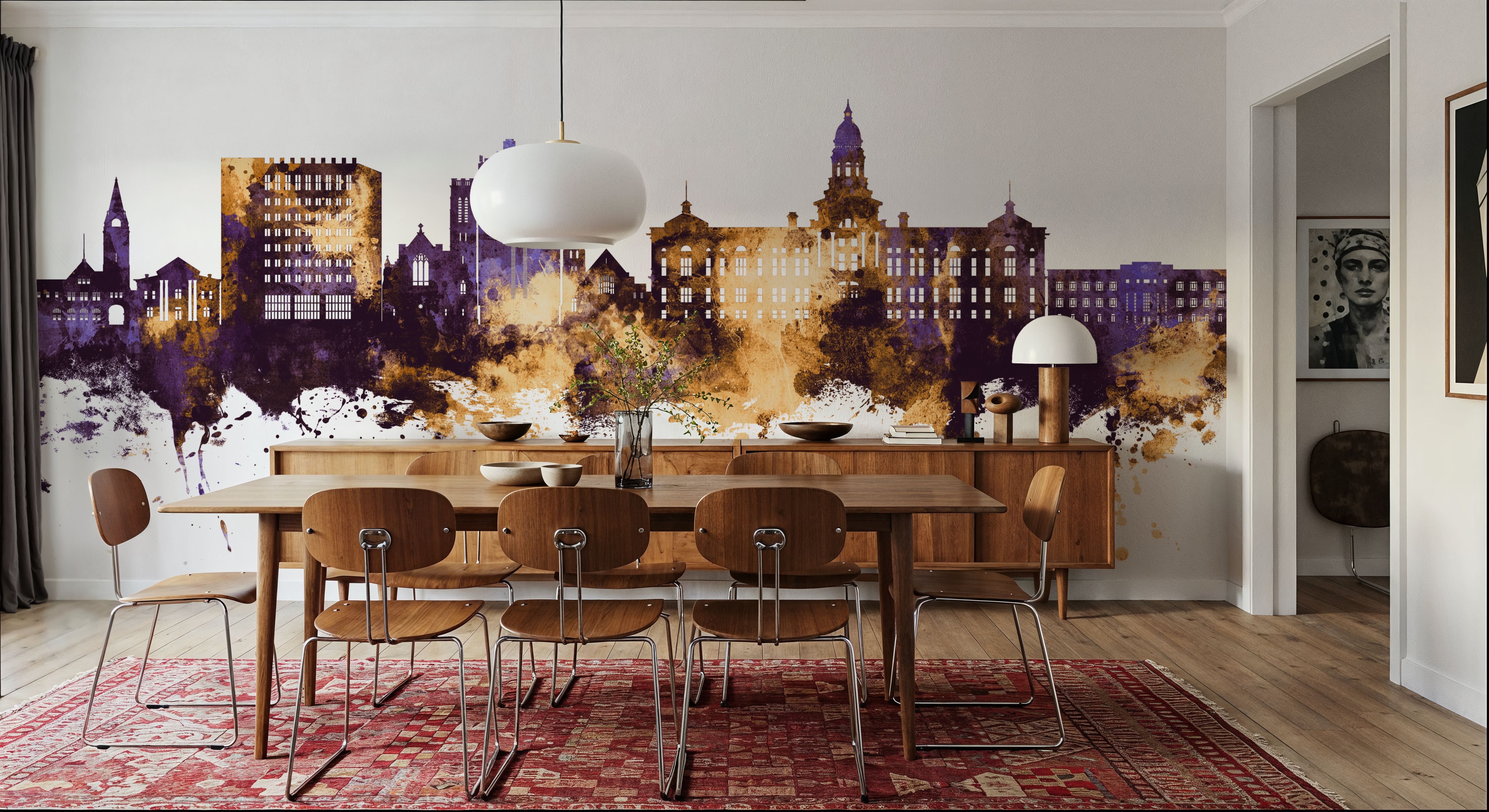 Cheyenne Wyoming Skyline Purple & Gold, Wallpaper