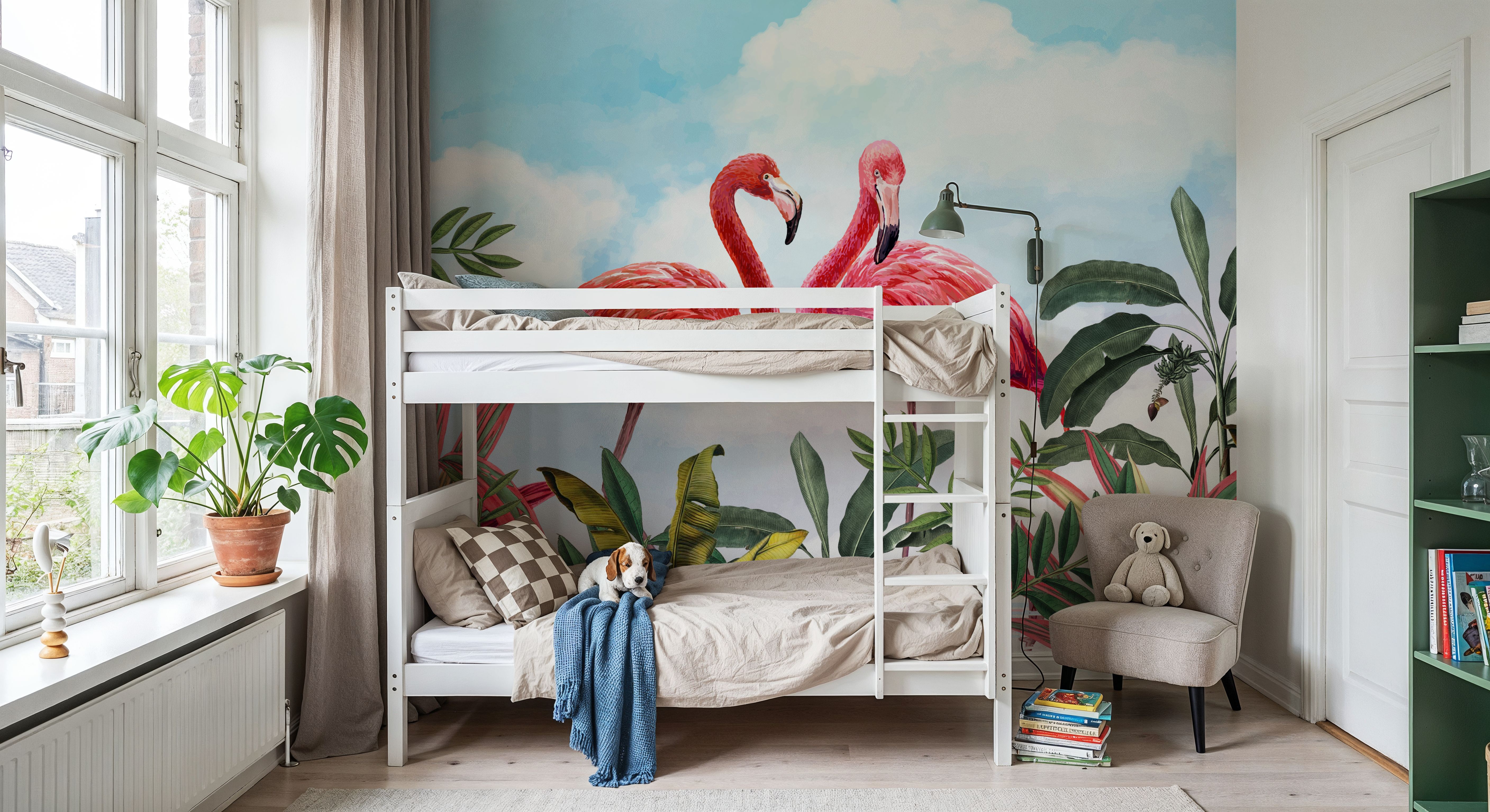 Shy Flamingos Sky, Papier peint