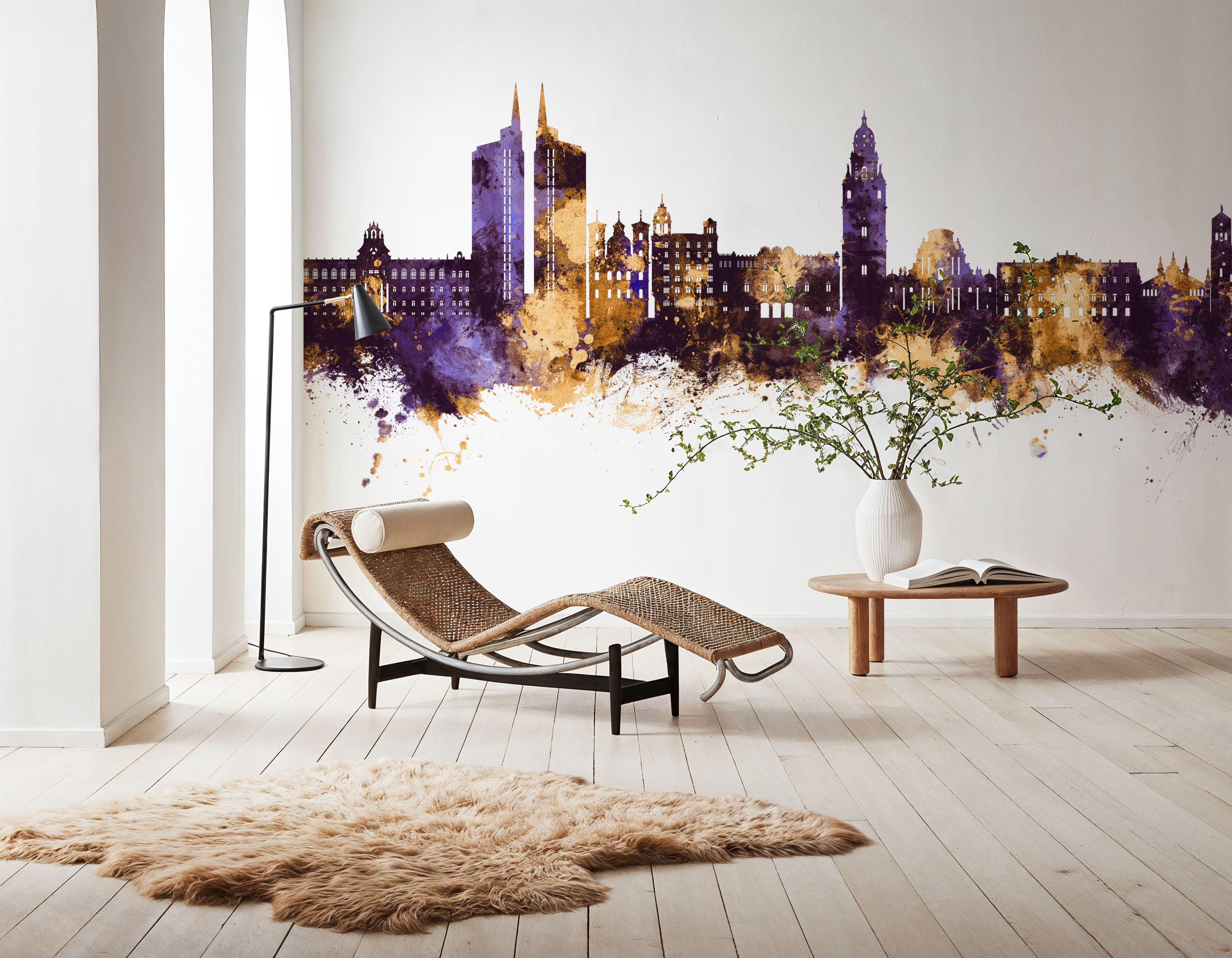 Murcia Spain Skyline Purple & Gold