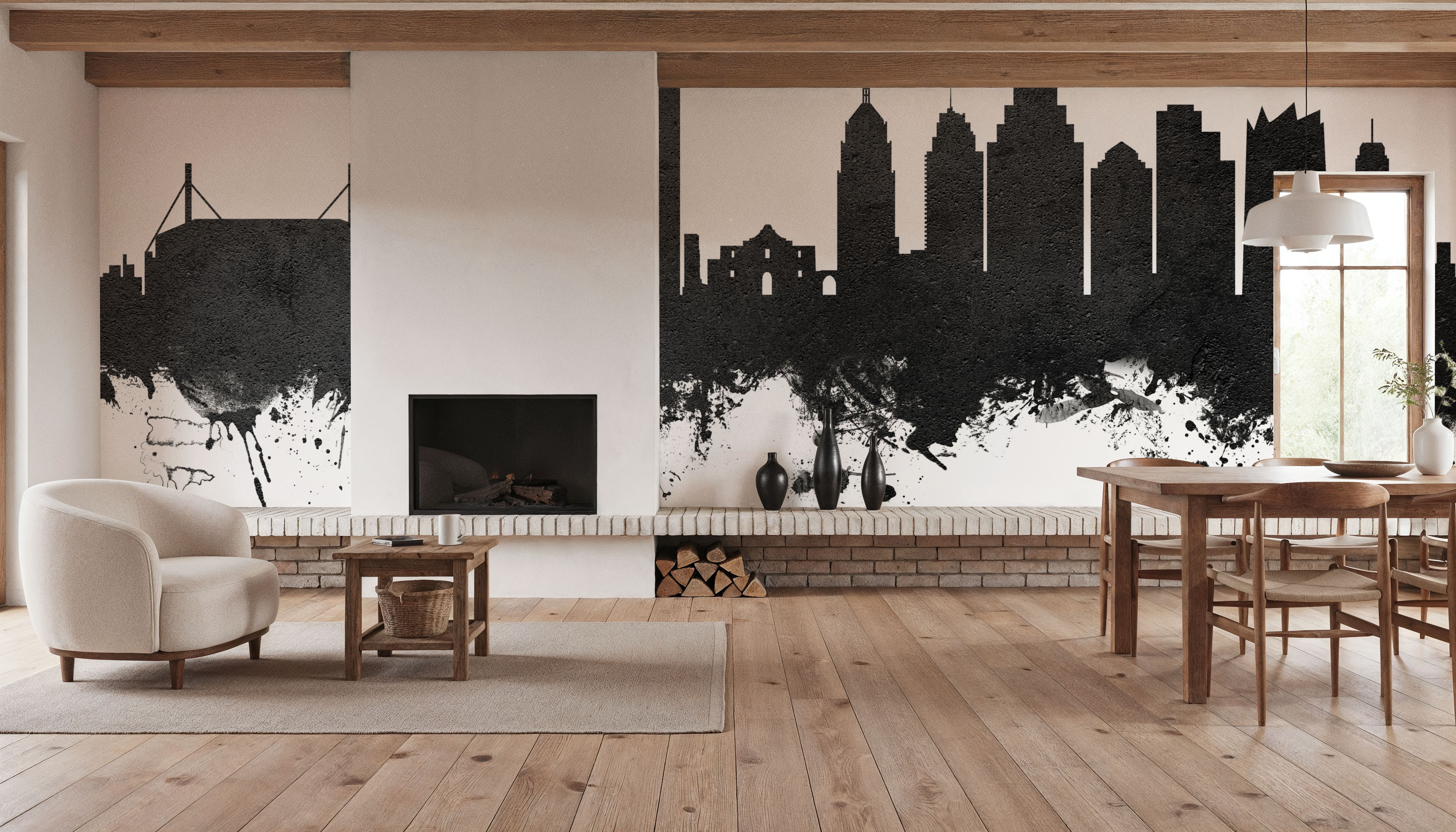 San Antonio Texas Skyline Black & White