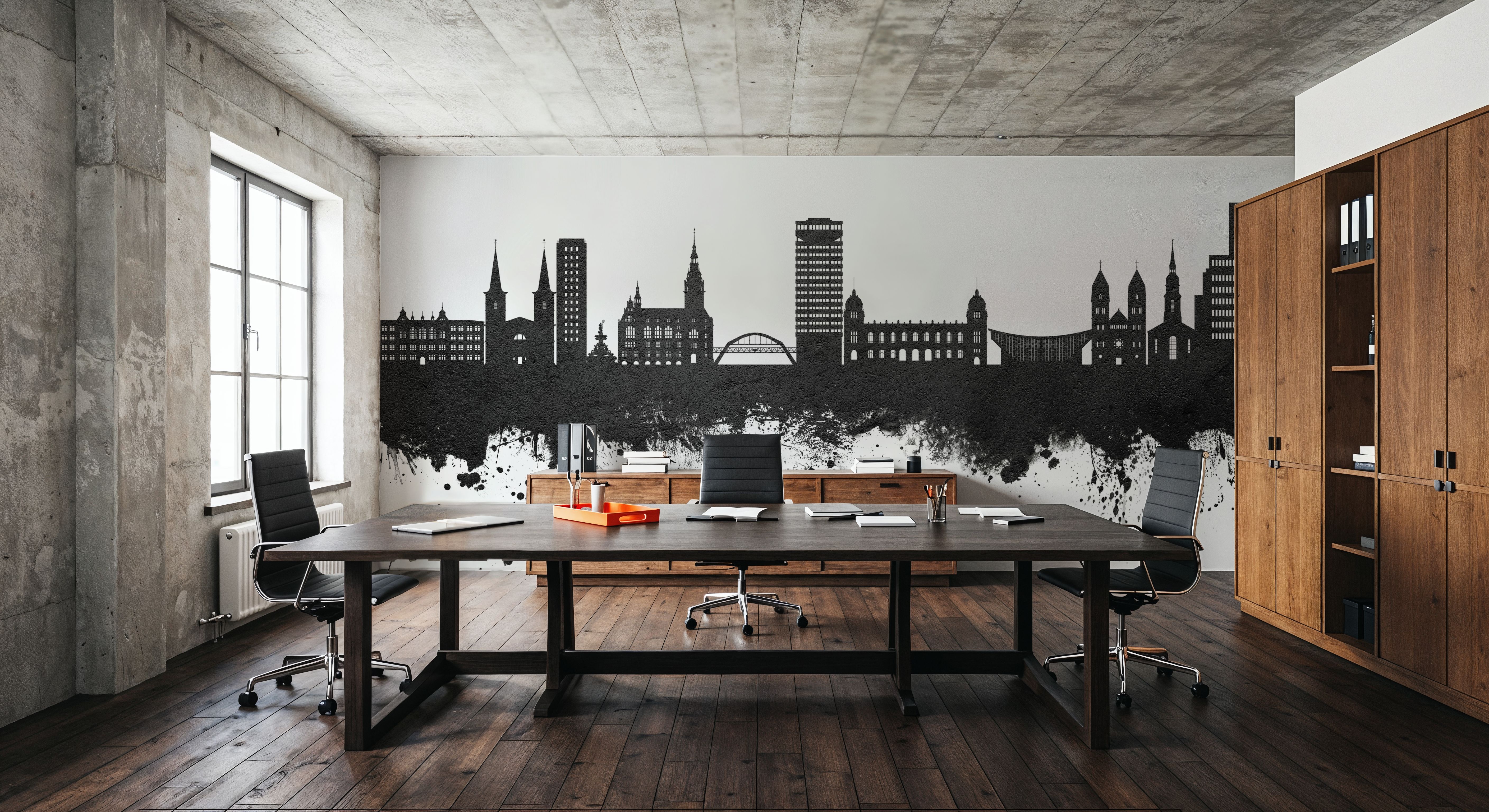 Wuppertal Germany Skyline Black & White