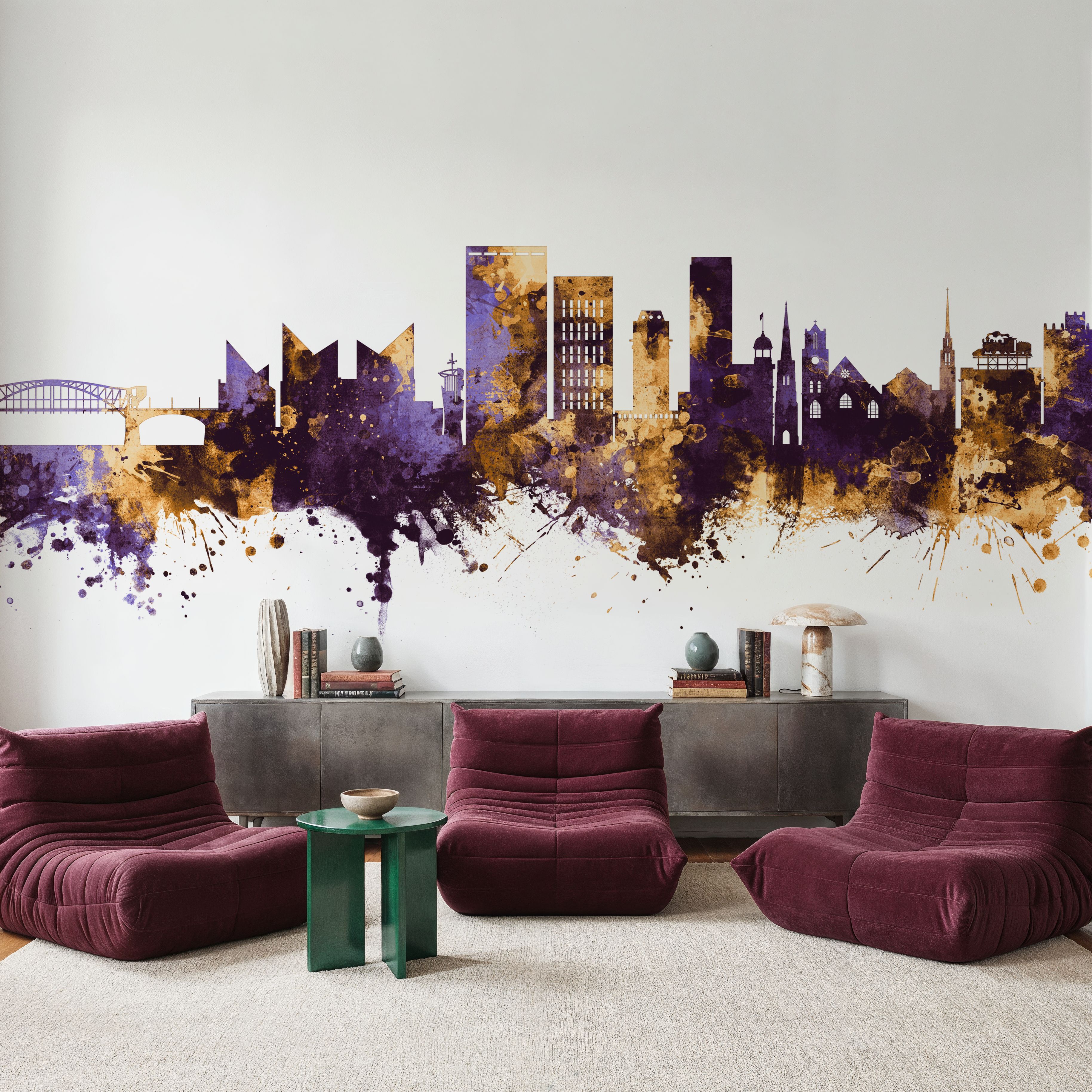 Chattanooga Tennessee Skyline Purple & Gold